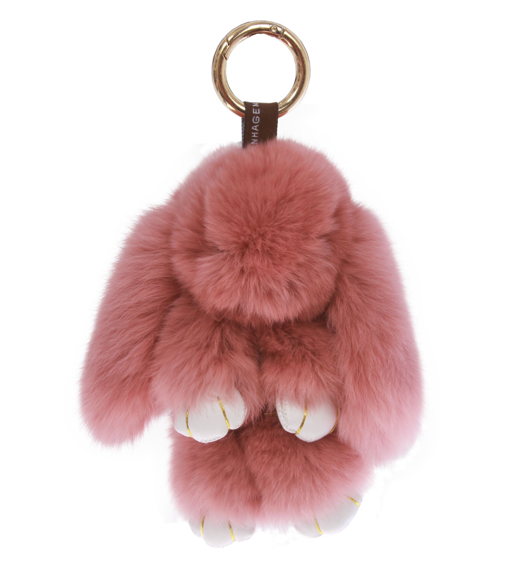 Real Rabbit Fur Doll Keychain for Womens Bag Charms or Car Pendant Key Chain