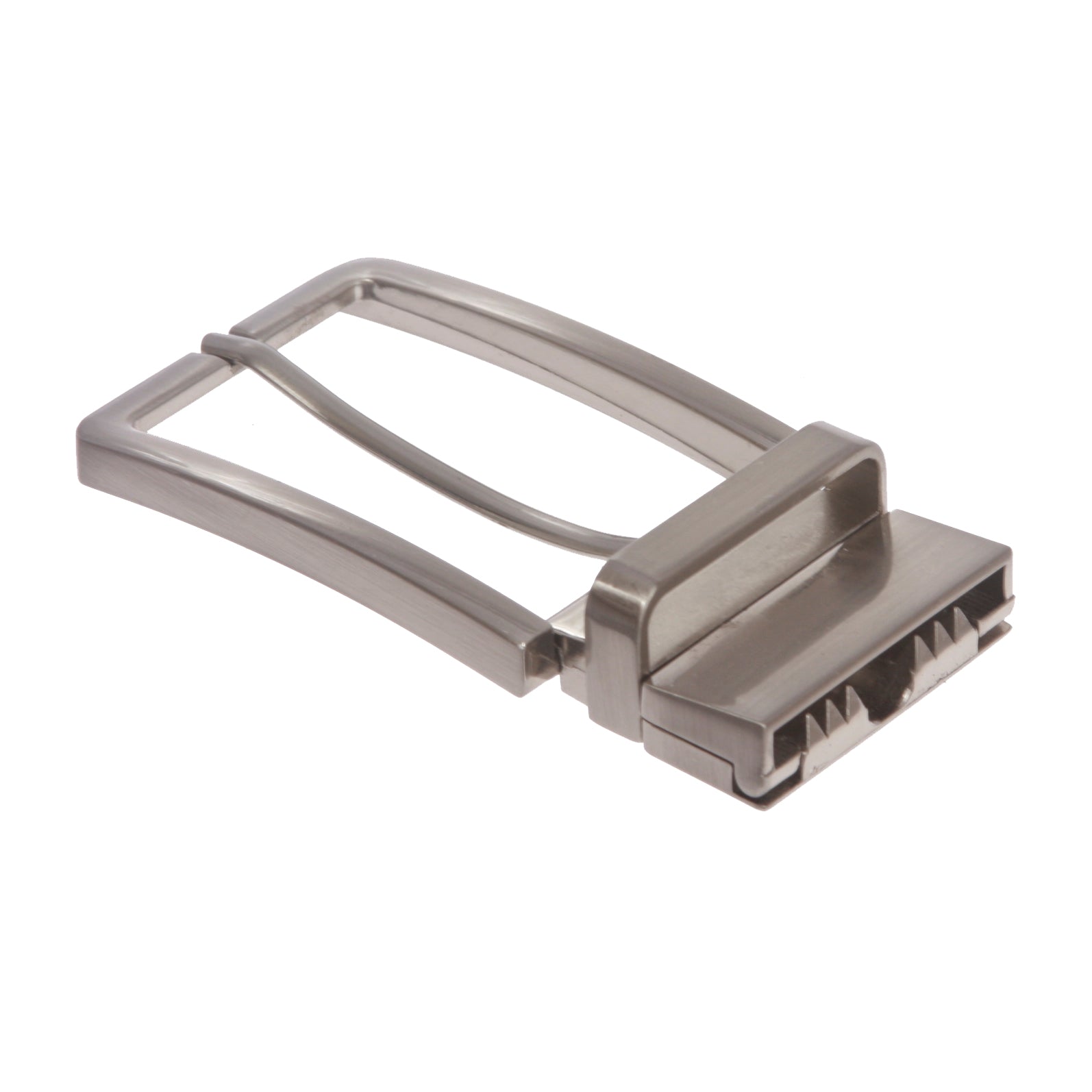 1 3/8 Inch (35 mm) Silver Reversible Clamp Belt Buckle - OnlineBelts