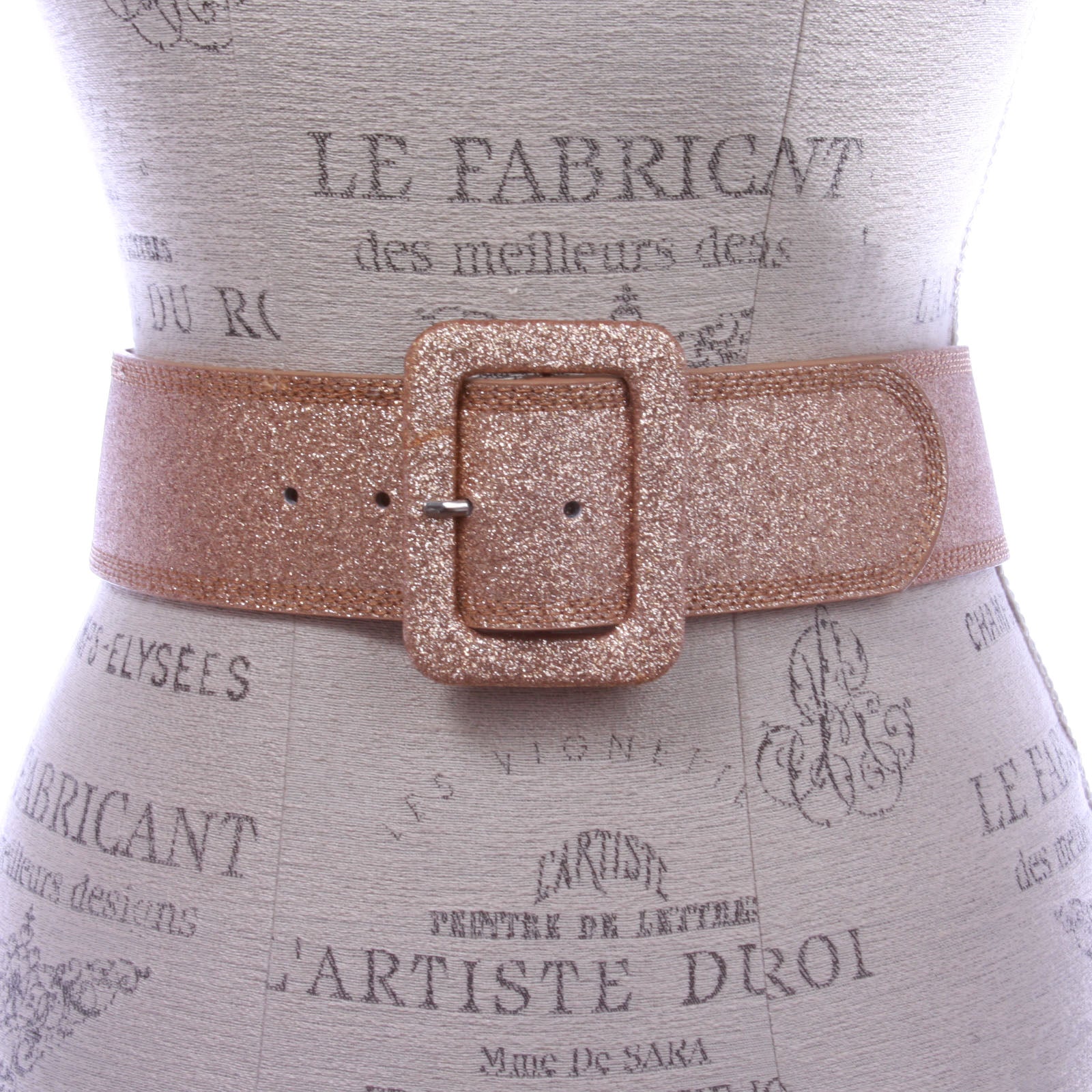 Women's Wide High Waist Glitter Fashion Leather Belt - OnlineBelts