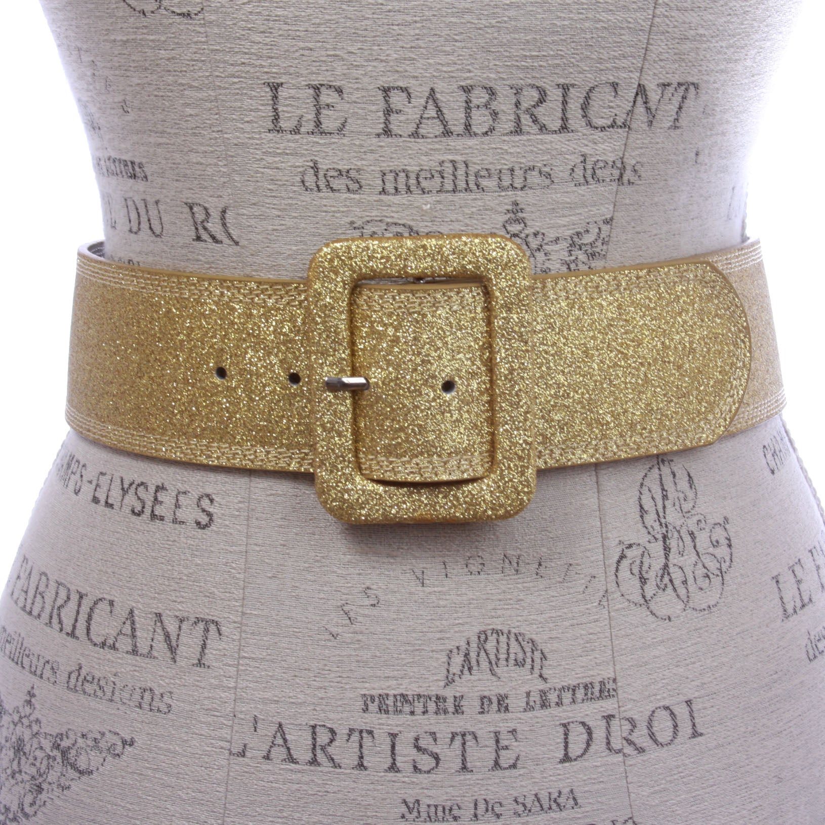 Women's Wide High Waist Glitter Fashion Leather Belt - OnlineBelts