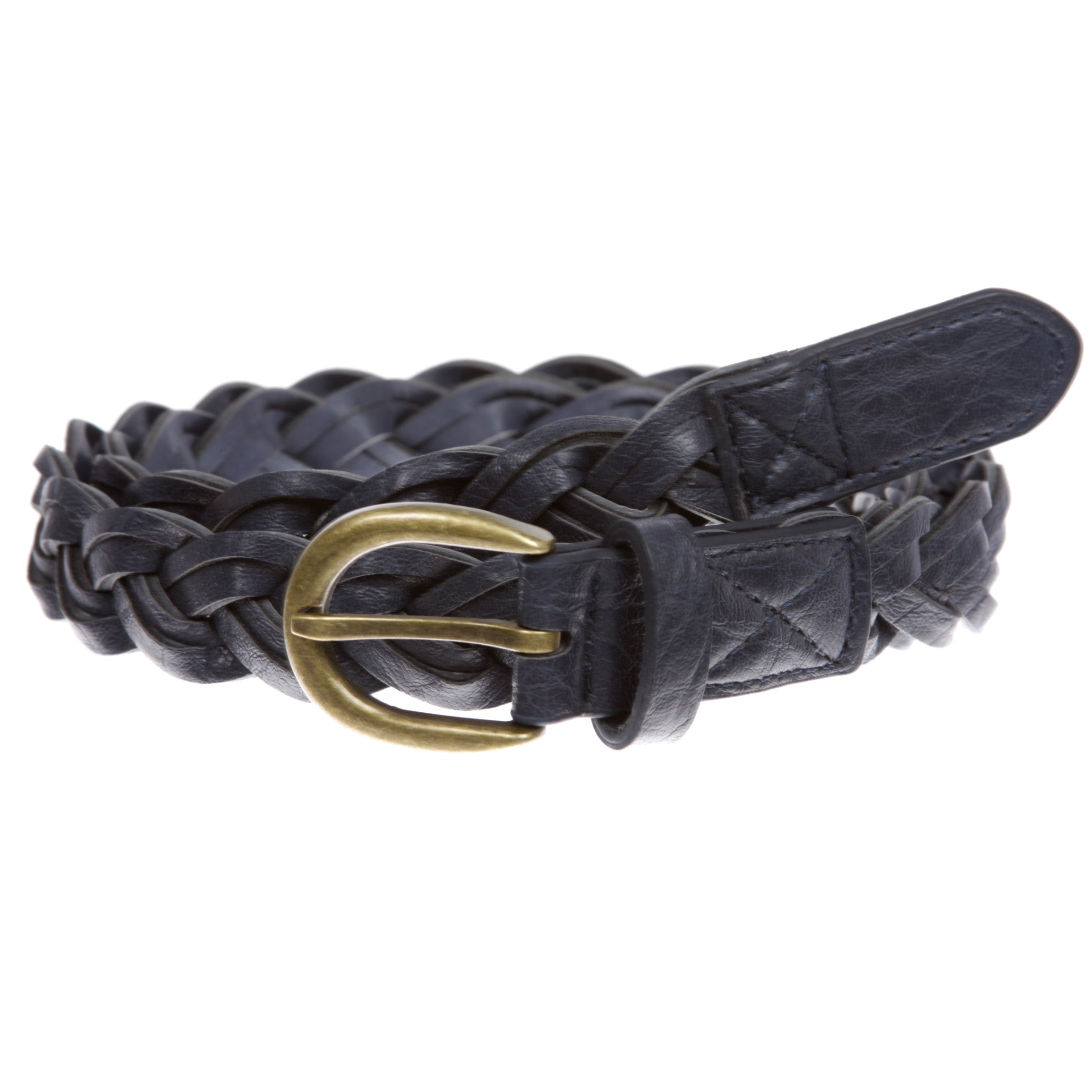 Women's 1" Skinny Narrow Braided Woven Non-Leather Vintage Belt - OnlineBelts