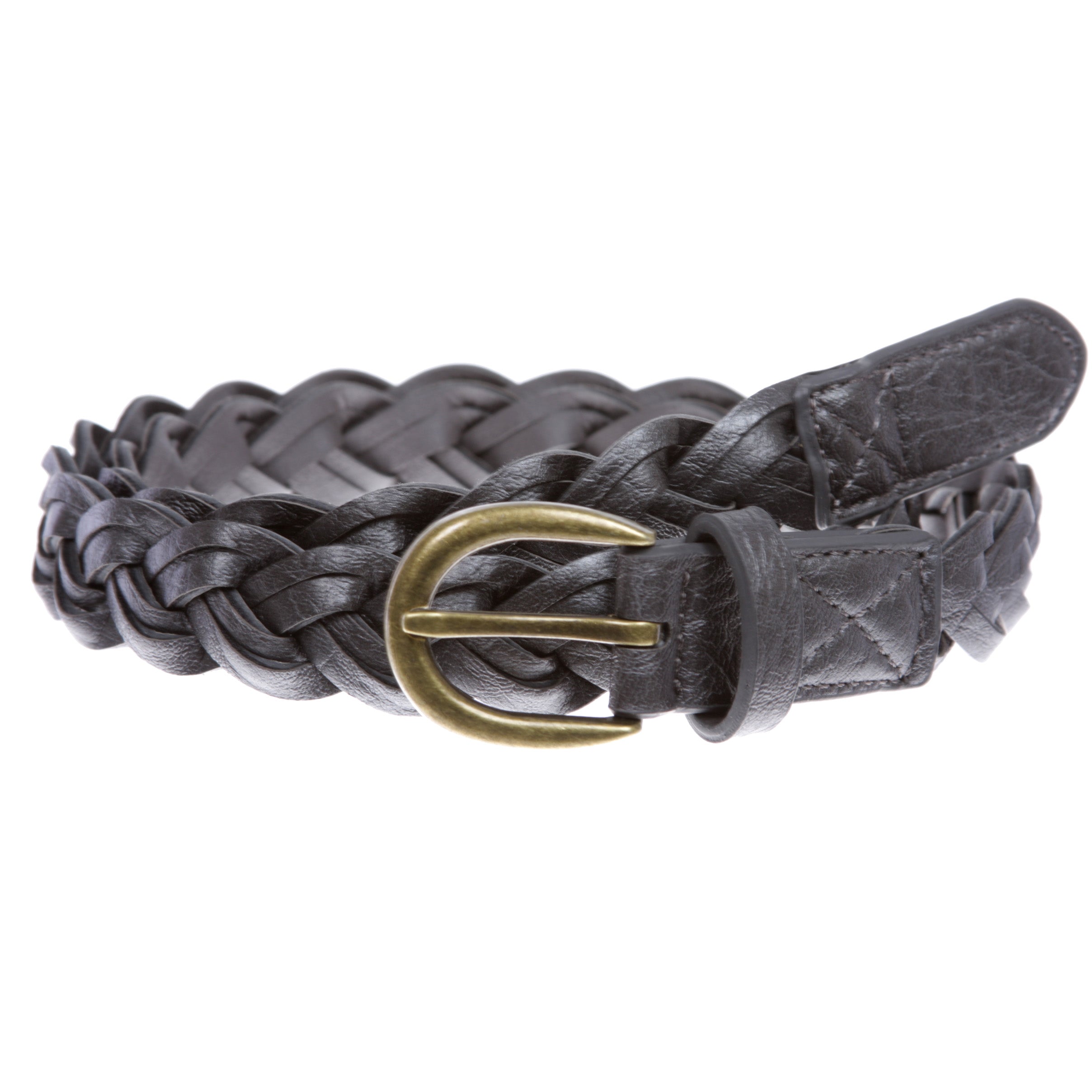 Women's 1" Skinny Narrow Braided Woven Non-Leather Vintage Belt - OnlineBelts