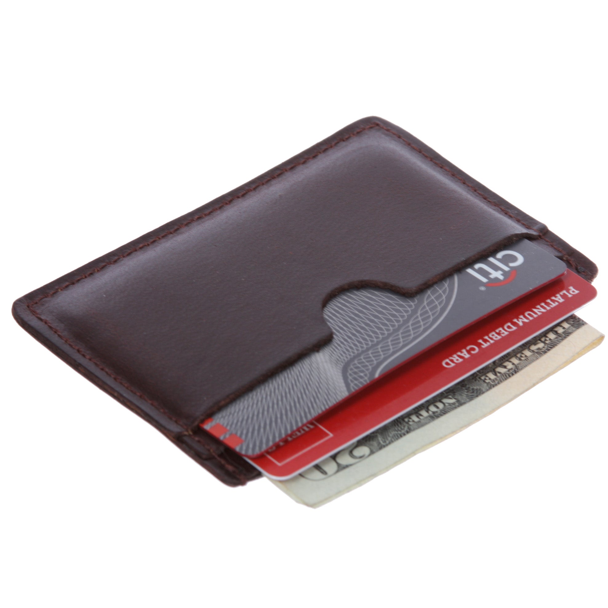 Micro Sleeve, Slim Leather Card & Cash Holder Wallet (Max. 3 cards and cash) - OnlineBelts