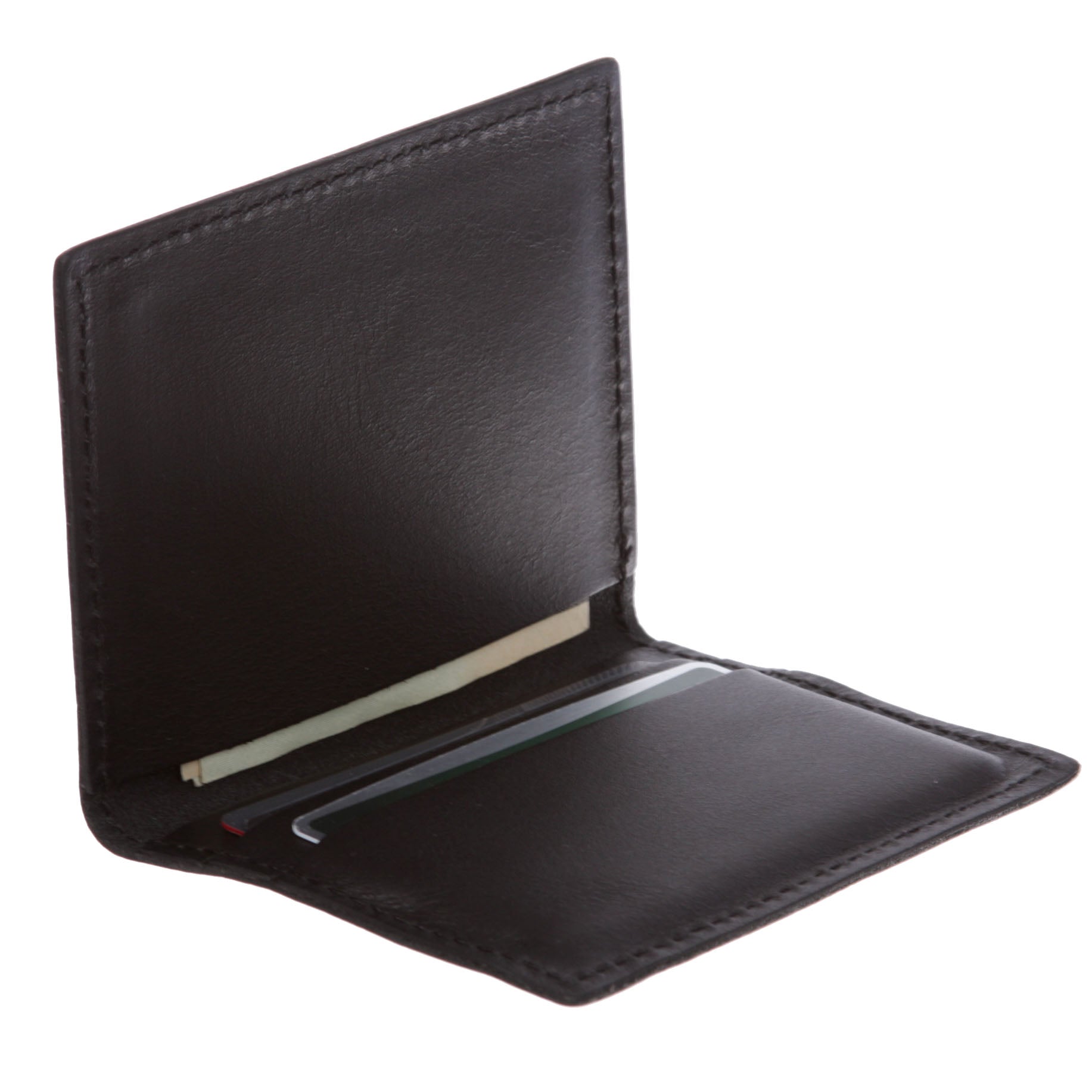 Men's 100% Leather Micro Sleeve, Slim Card & Cash Holder Bifold Wallet - Multi Color Options