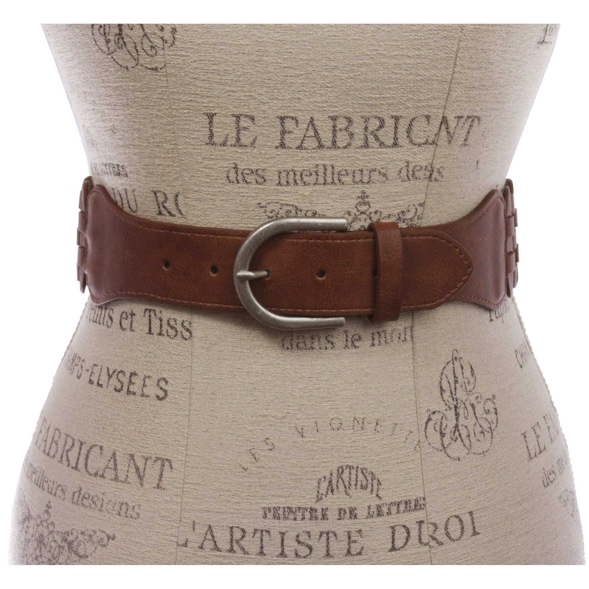 Women's 2" (55 mm) Wide High Waist Braided Fashion Stretch Belt - OnlineBelts