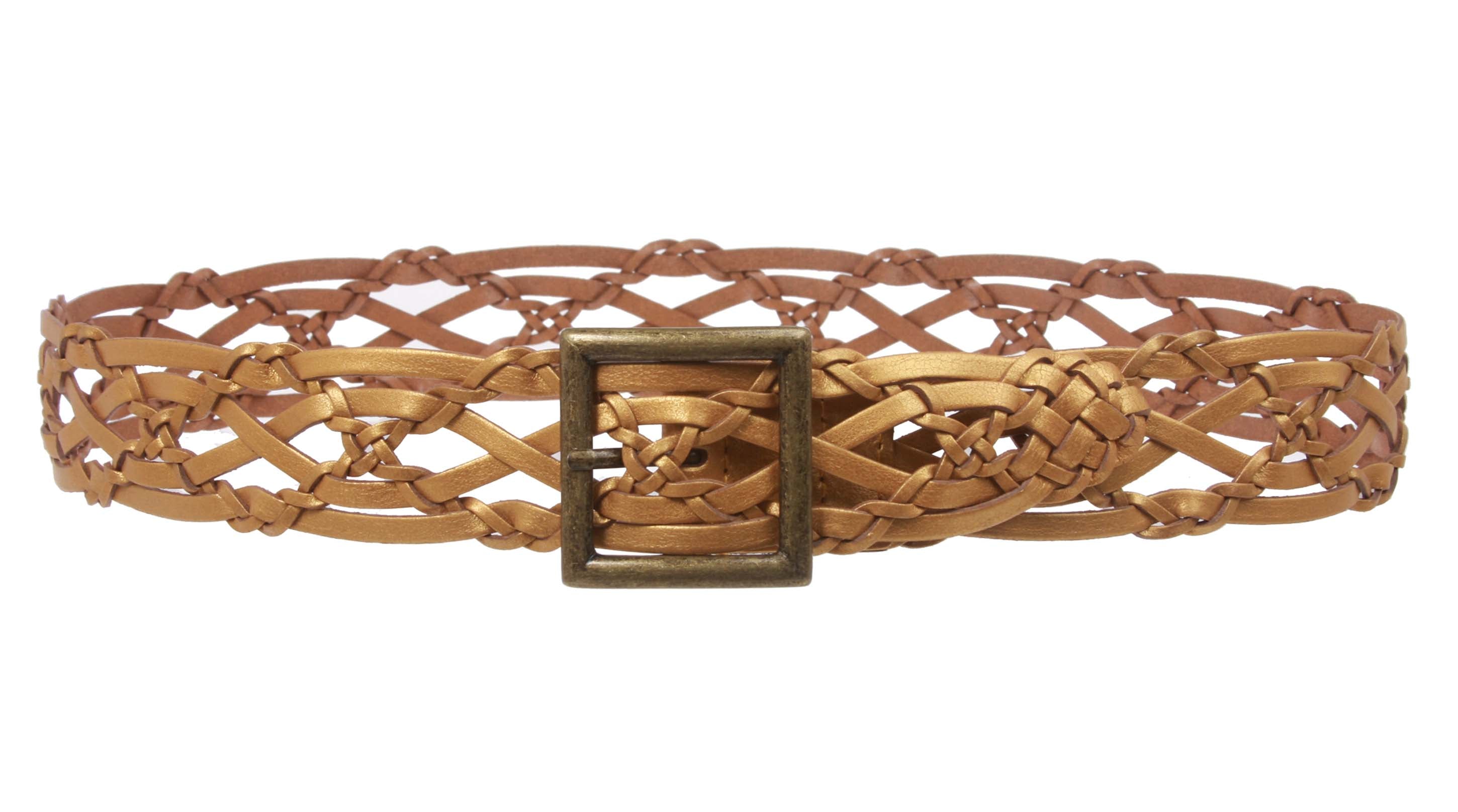 Women's 1 1/2" Braided Woven Leather Square Belt