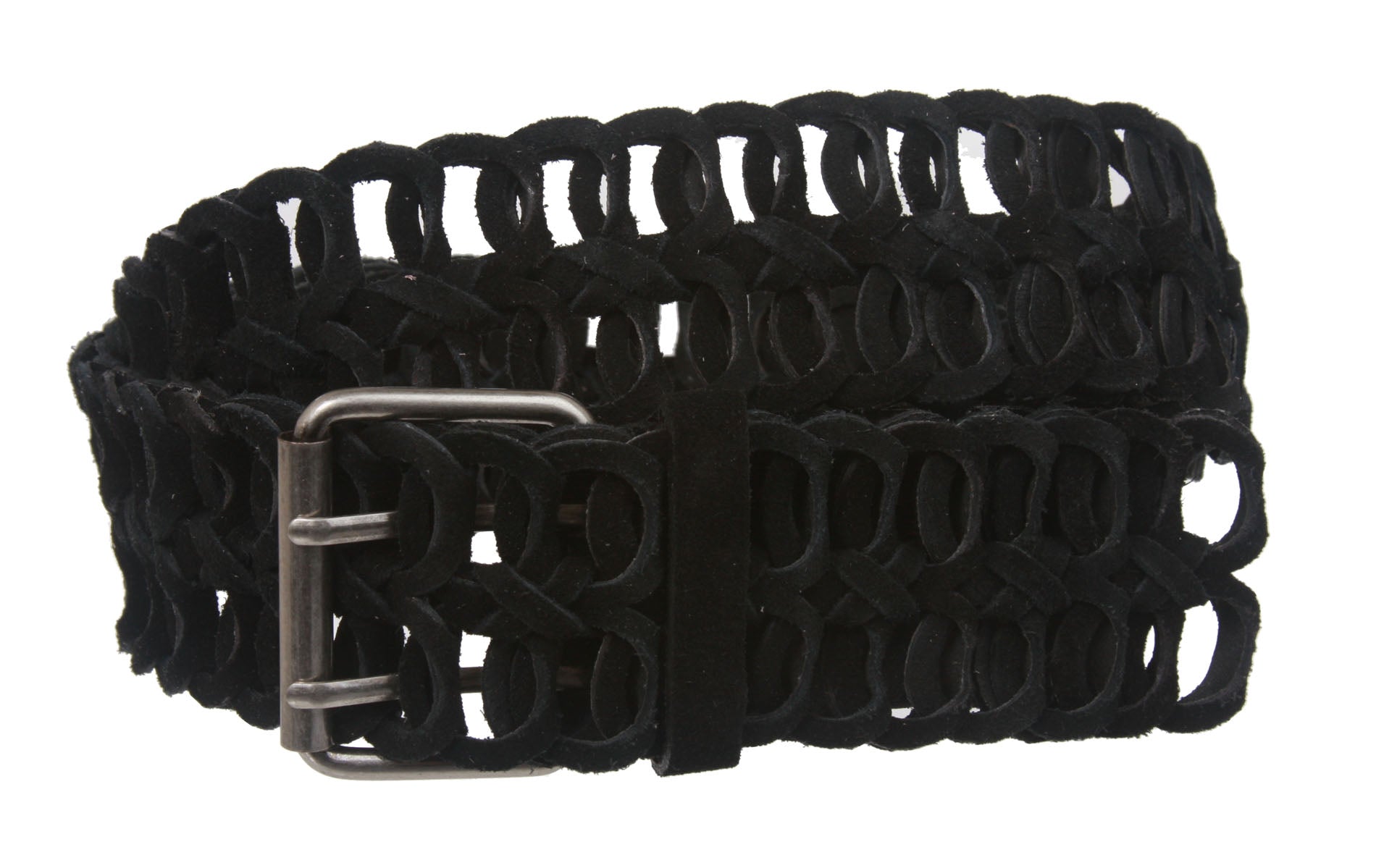 2" Wide Braided Leather Link Belt