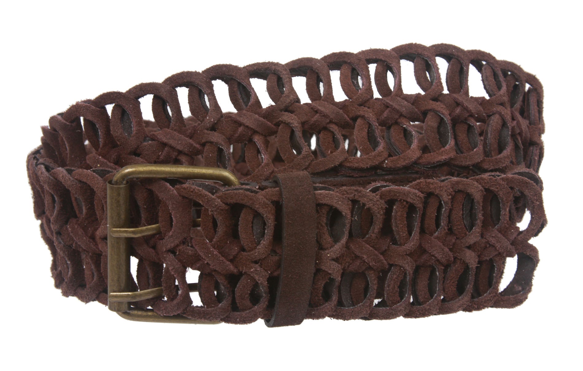 2" Wide Braided Leather Link Belt - OnlineBelts