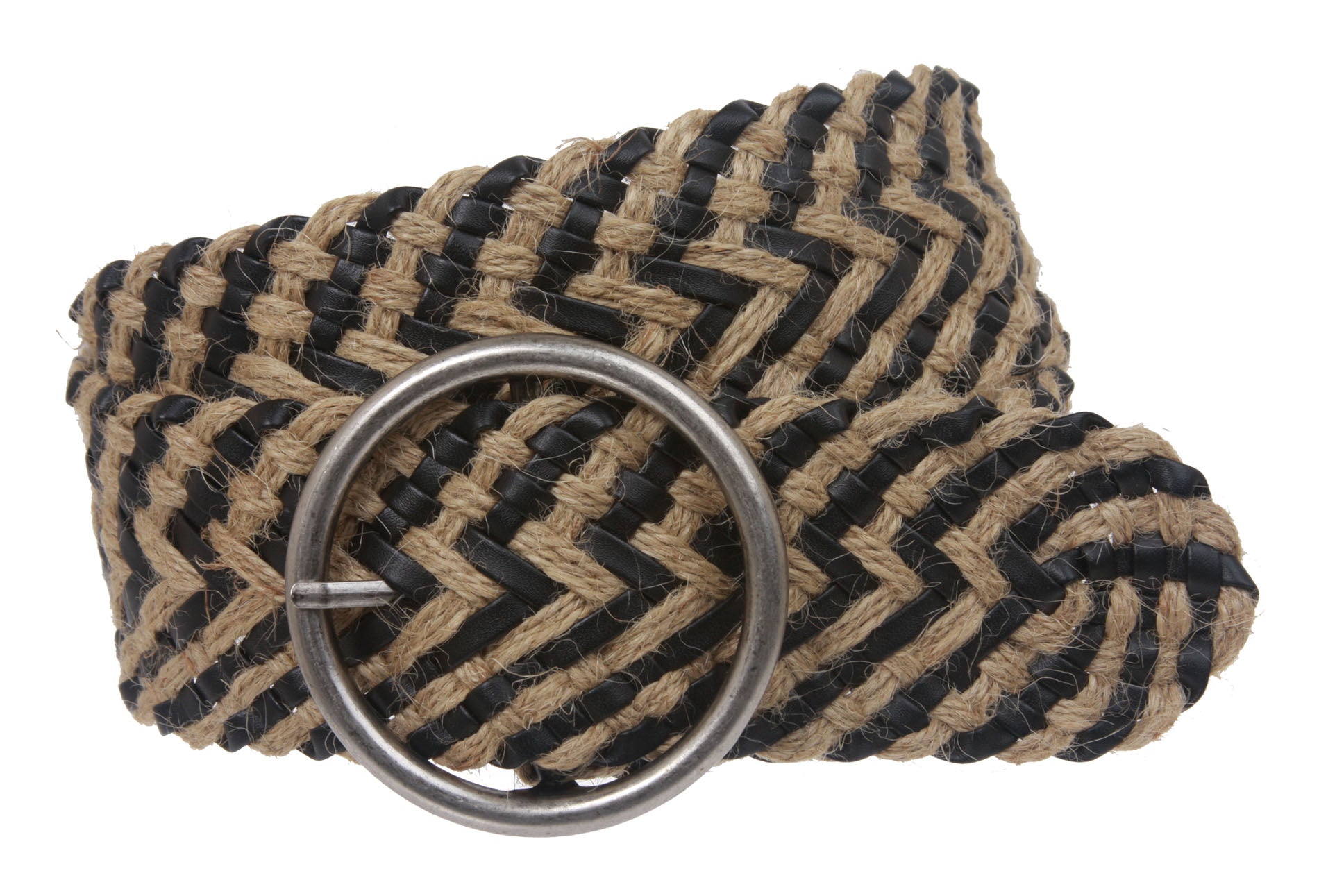 Women's 2 1/4" Hemp Braided Woven Non Leather Round Belt - OnlineBelts