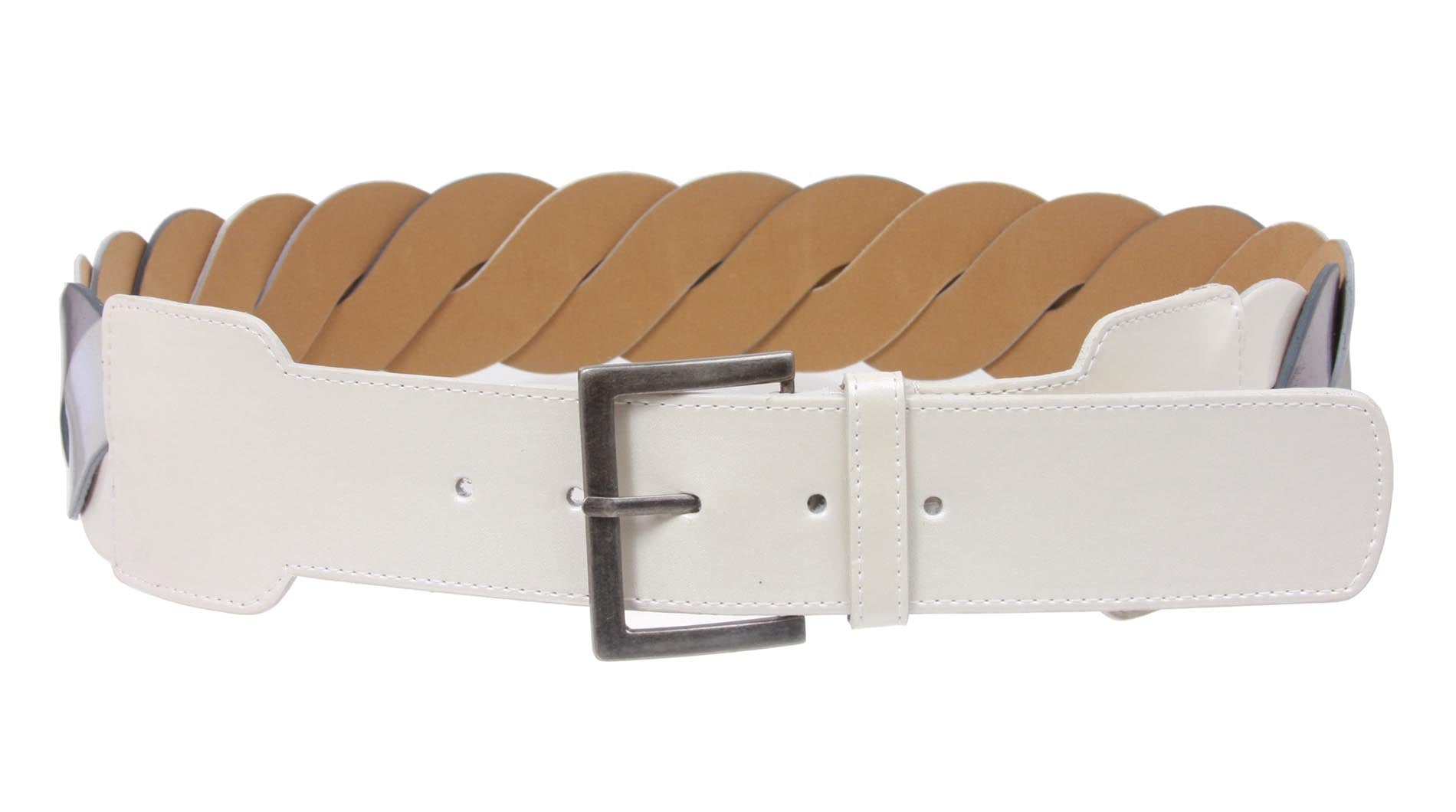 2 1/2" (60 mm) High Waist Metallic Braided Woven Belt - OnlineBelts