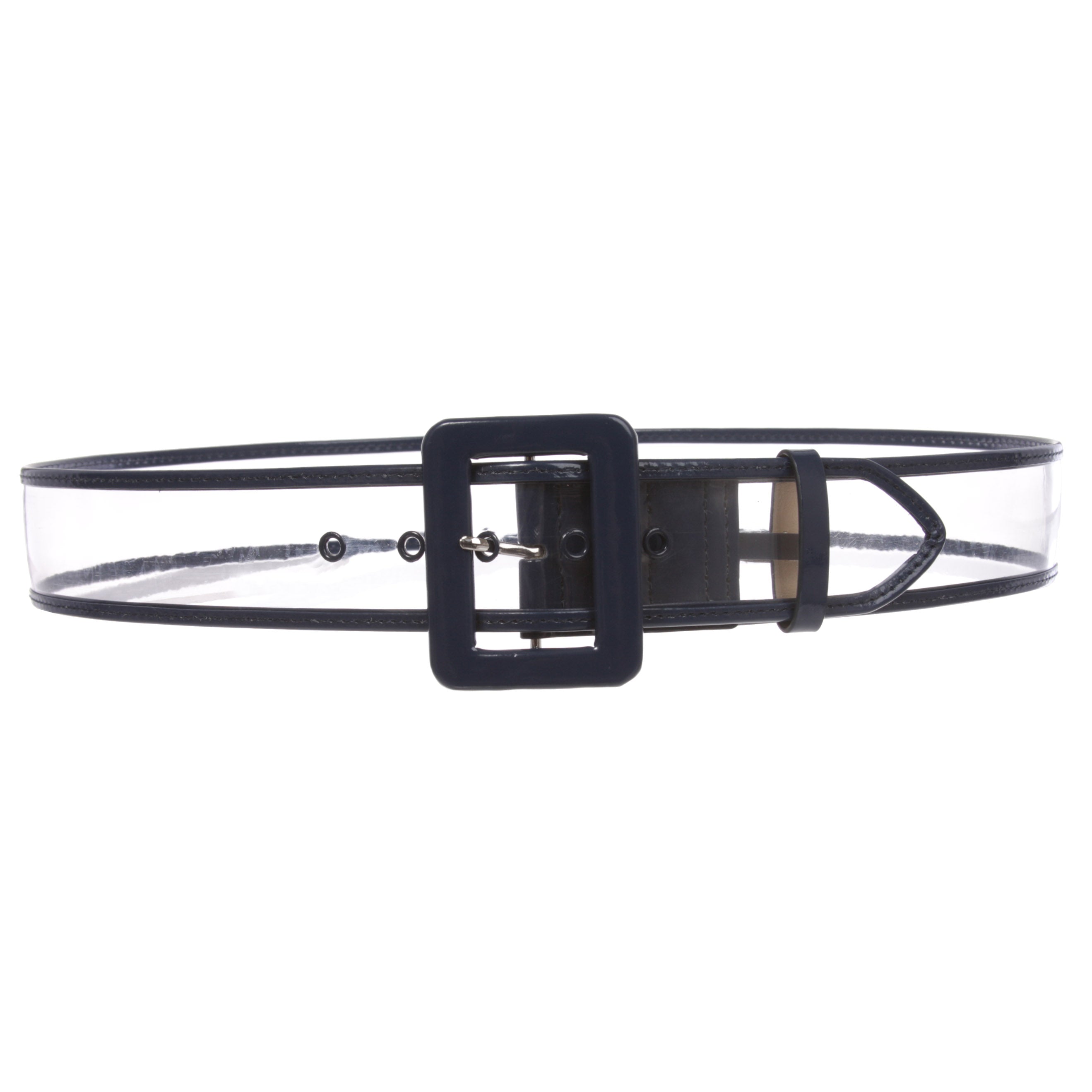 Women's 2" Wide Color-Trimmed Patent Leather Transparent Jelly Clear Belt - OnlineBelts