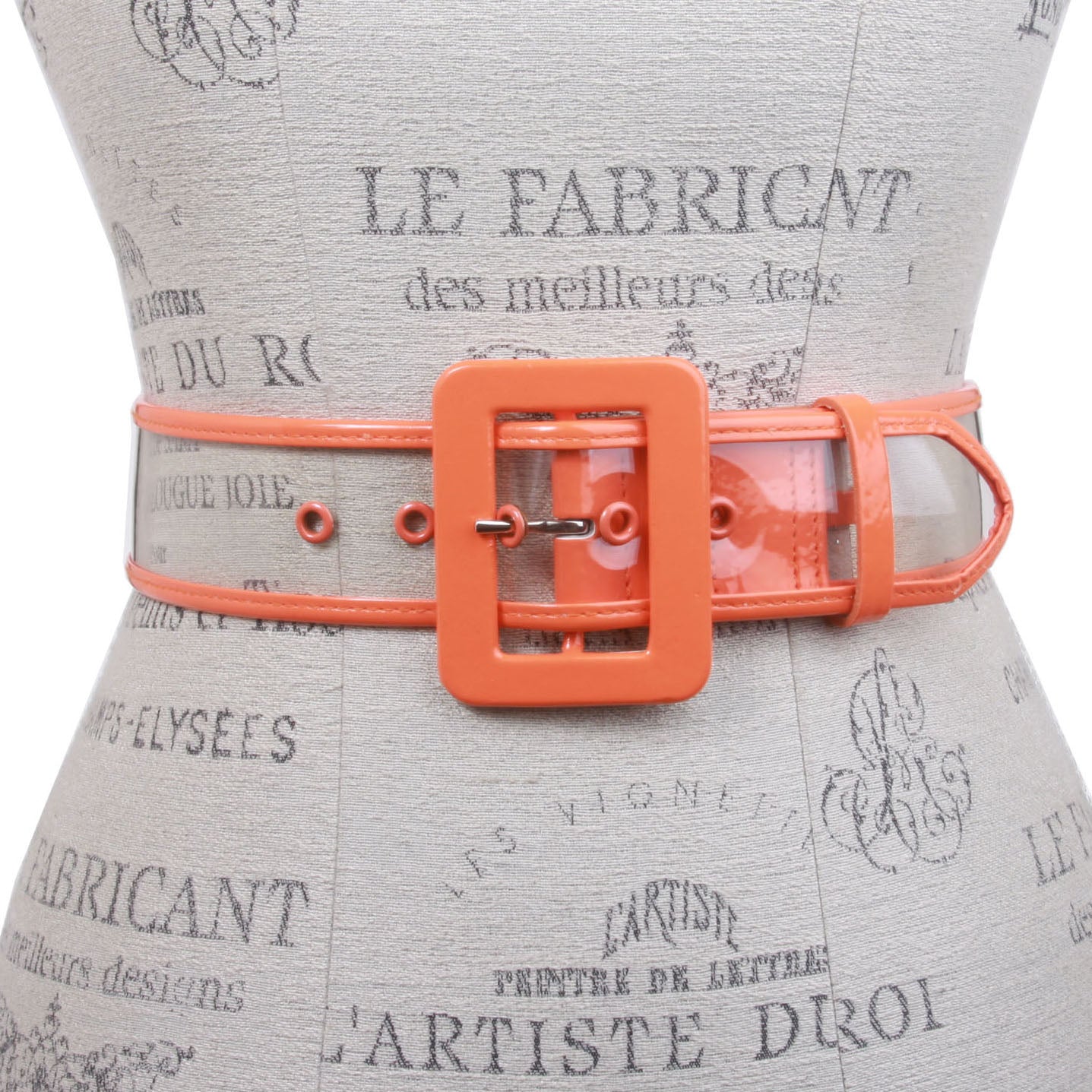 Women's 2" Wide Color-Trimmed Patent Leather Transparent Jelly Clear Belt - OnlineBelts