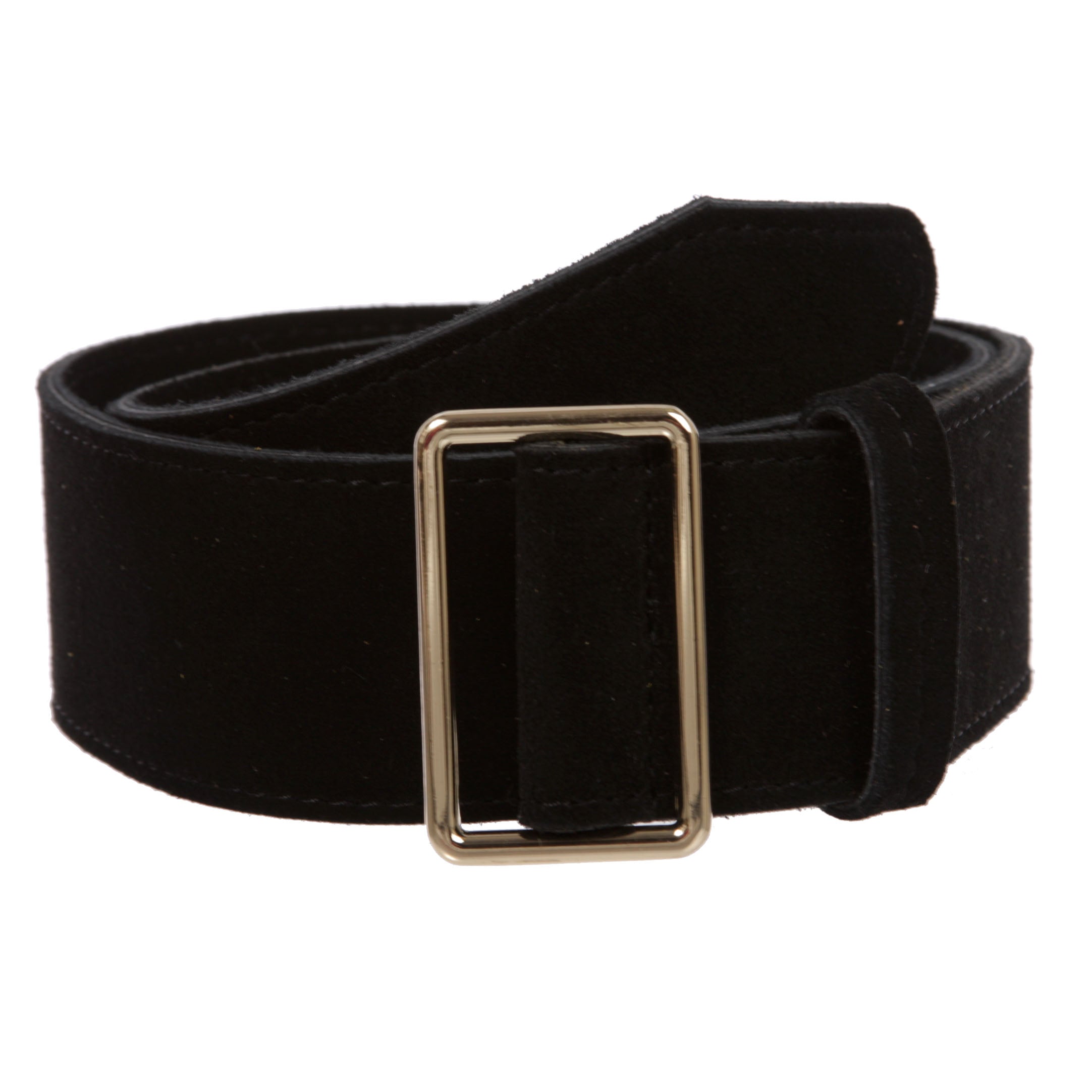 Women's 2" Wide High Waist Pull-Through Prong-less No Holes Plain Suede Dress Belt - OnlineBelts