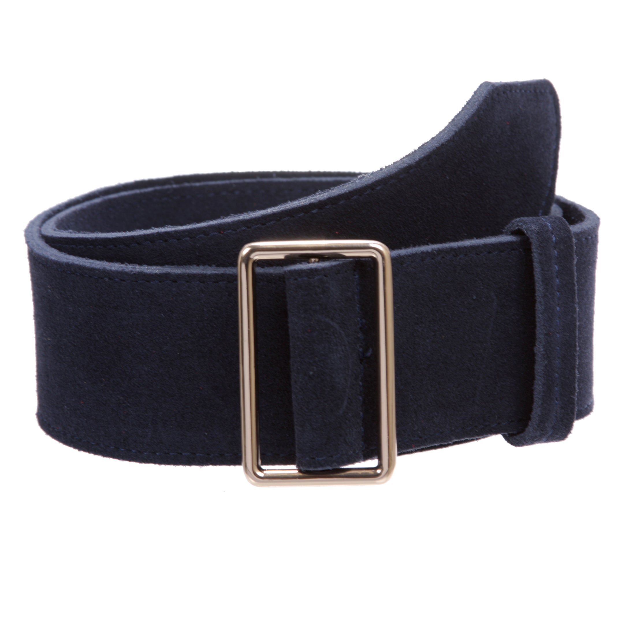 Women's 2" Wide High Waist Pull-Through Prong-less No Holes Plain Suede Dress Belt - OnlineBelts