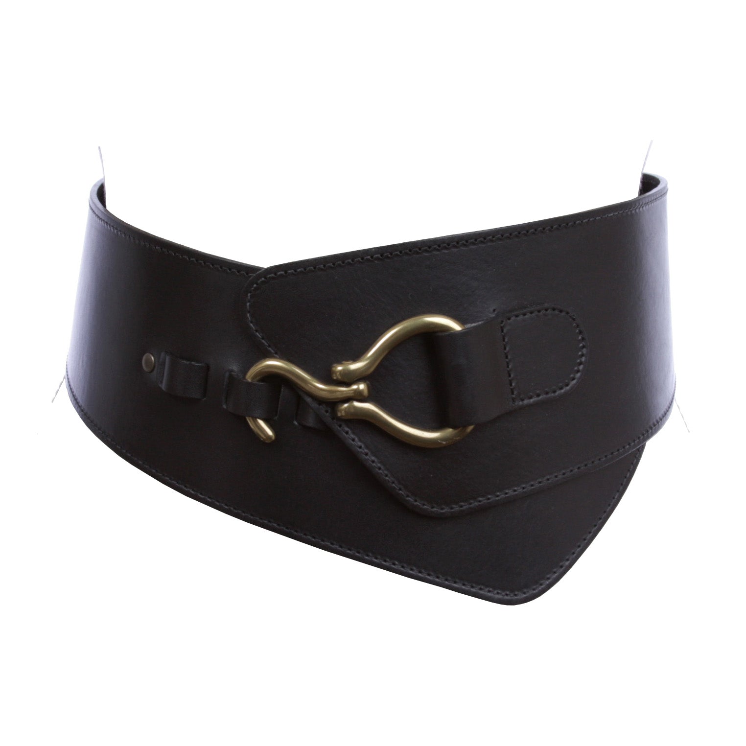 Women's 4" Wide High Waist Elastic Stretchy Italian leather Hook buckle Belt - OnlineBelts