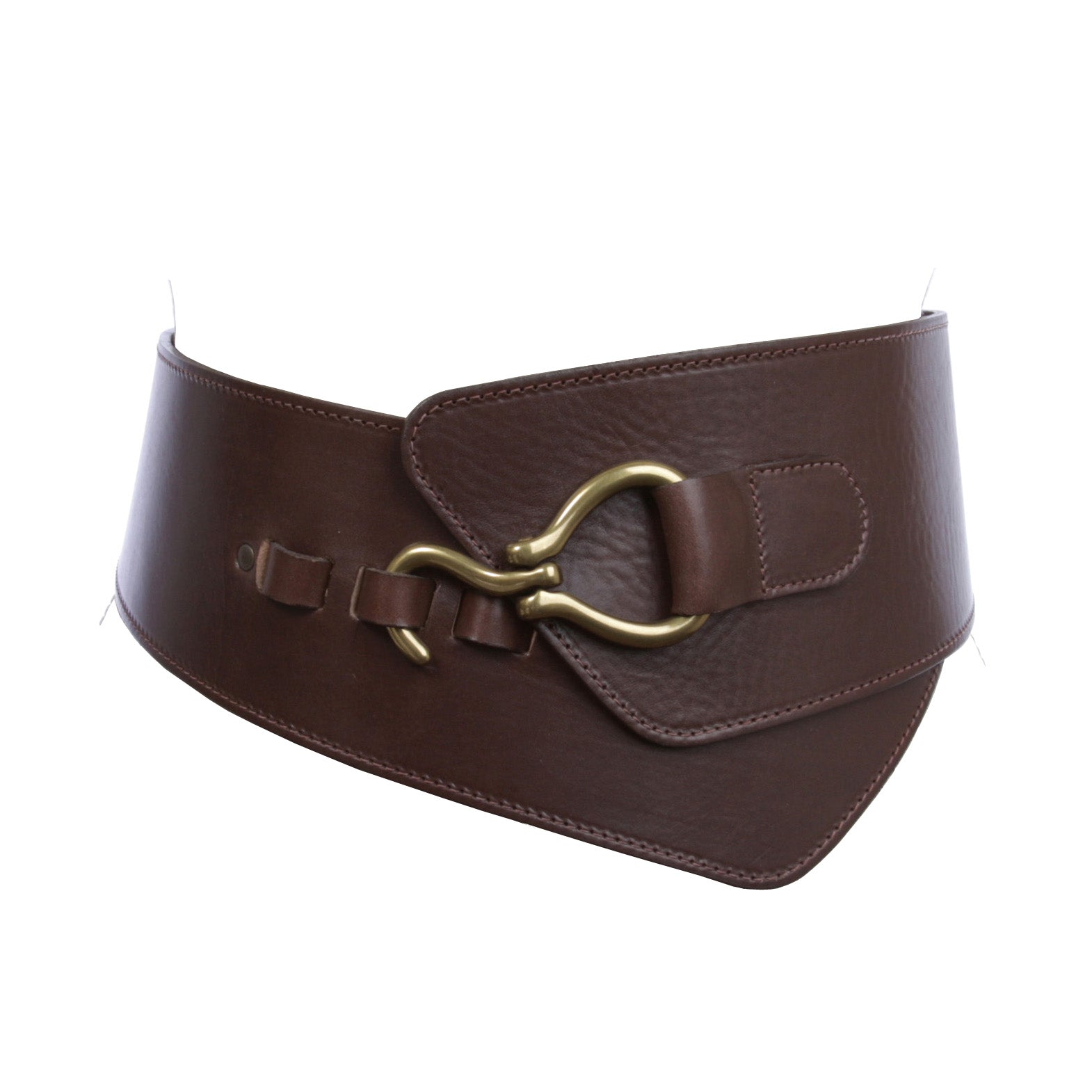 Women's 4" Wide High Waist Elastic Stretchy Italian leather Hook buckle Belt - OnlineBelts