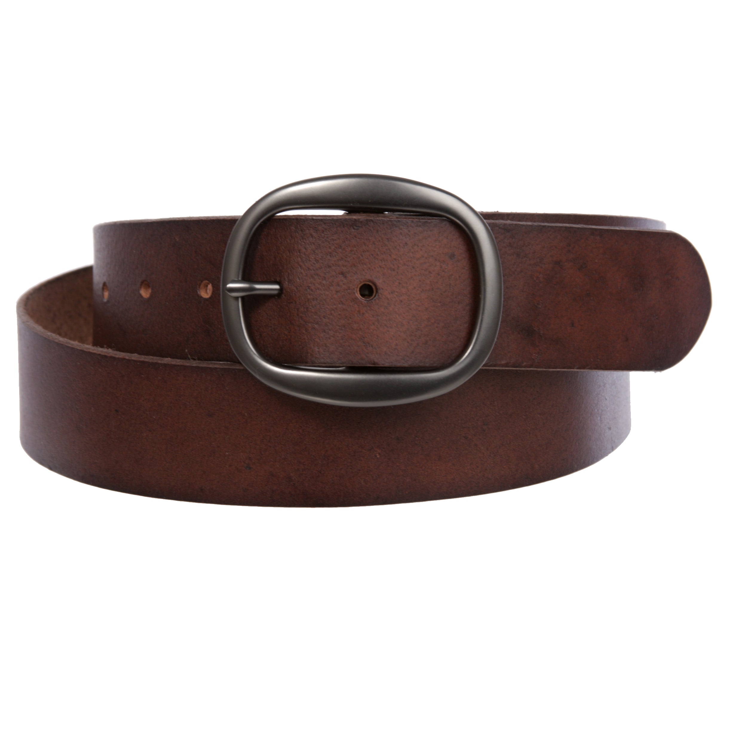 OnlineBelts Casual Leather Jean Belt with Oval Buckle - OnlineBelts
