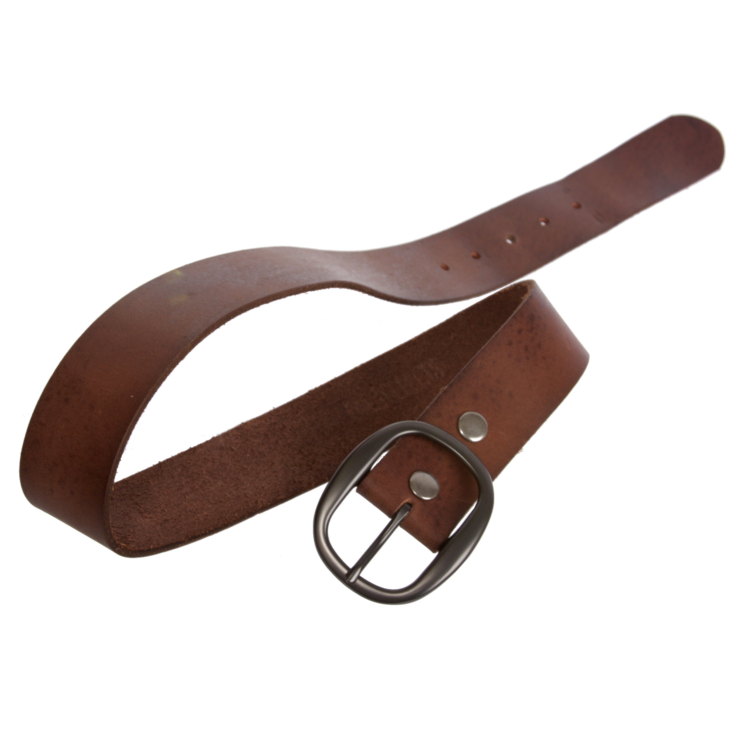 OnlineBelts Casual Leather Jean Belt with Oval Buckle - OnlineBelts