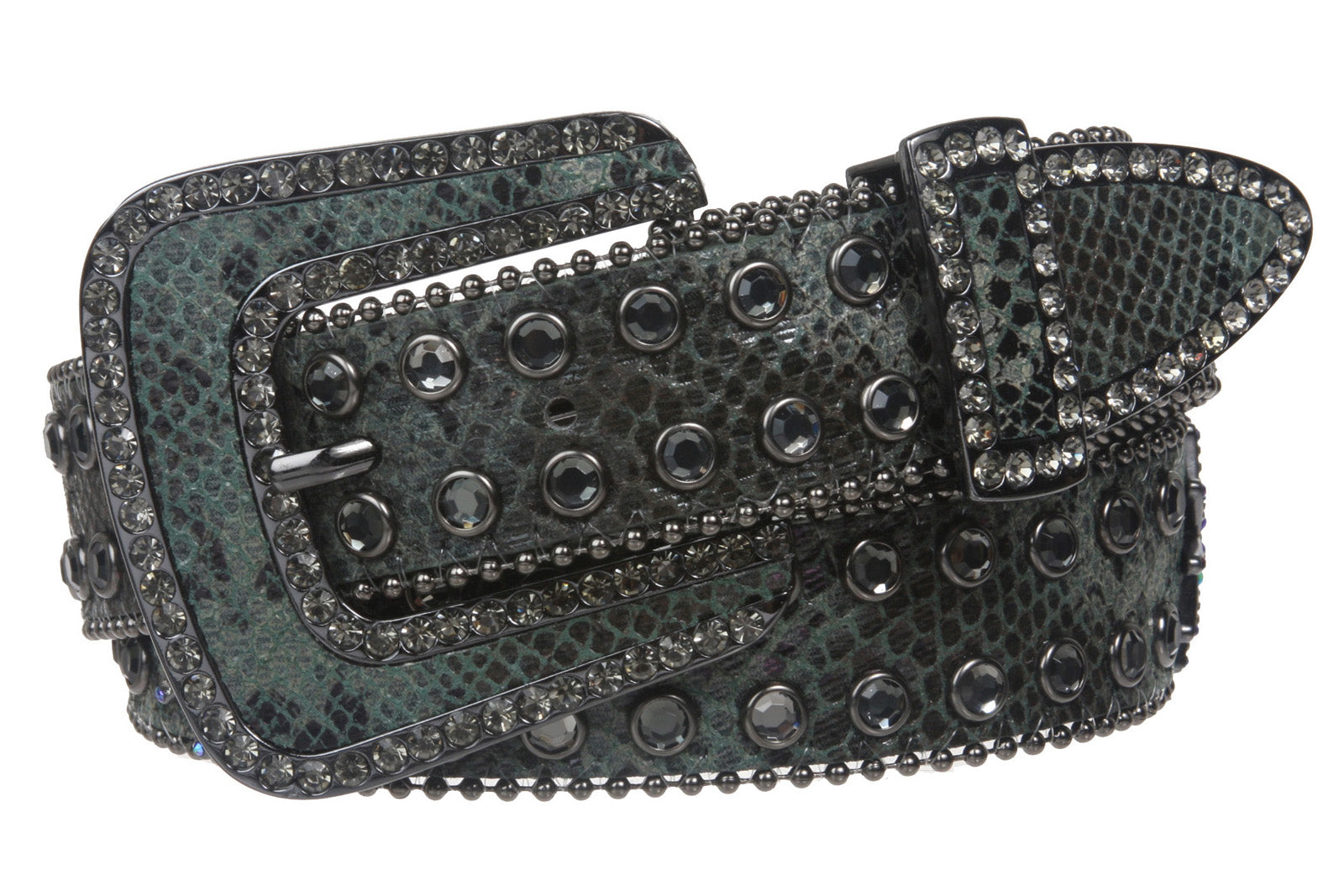 Snap On Western Cowgirl Snake Texture Leather Belt - OnlineBelts
