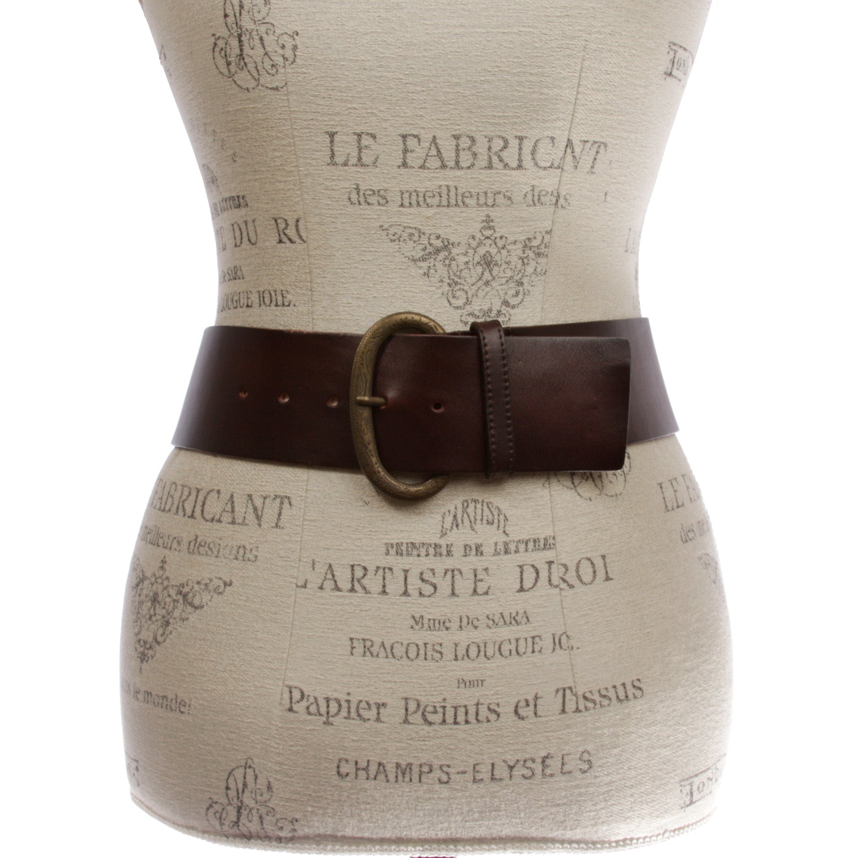 Ladies Plain Contour Wide Belt with Engraving Detailing Buckle - OnlineBelts