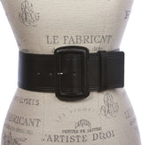 Women's 3" Wide High Waist Fashion Stitch Rectangular Leather Belt