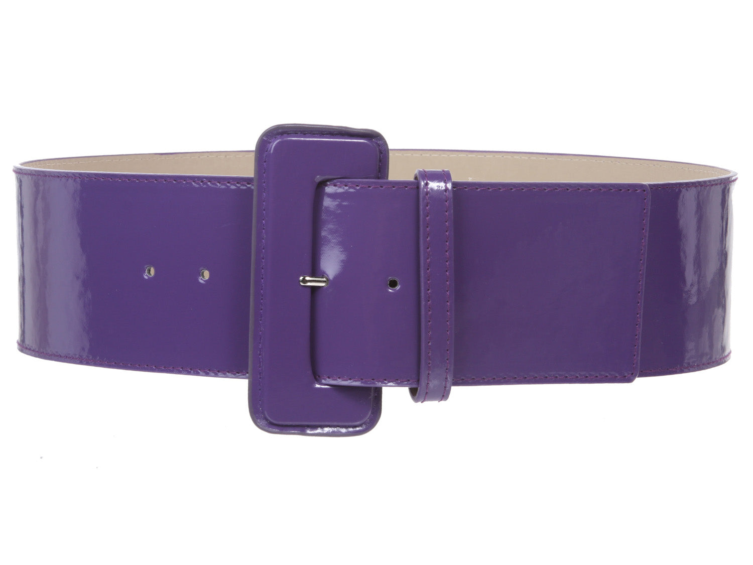 Ladies High Waist Wide Patent Fashion Plain Leather Belt - OnlineBelts