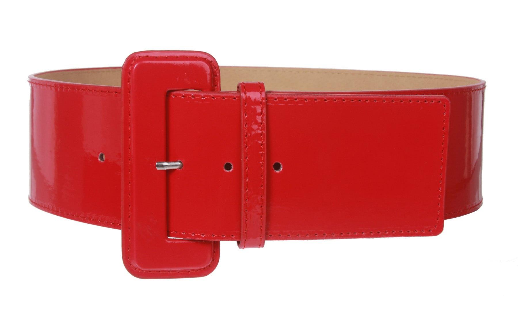 Ladies High Waist Wide Patent Fashion Plain Leather Belt - OnlineBelts