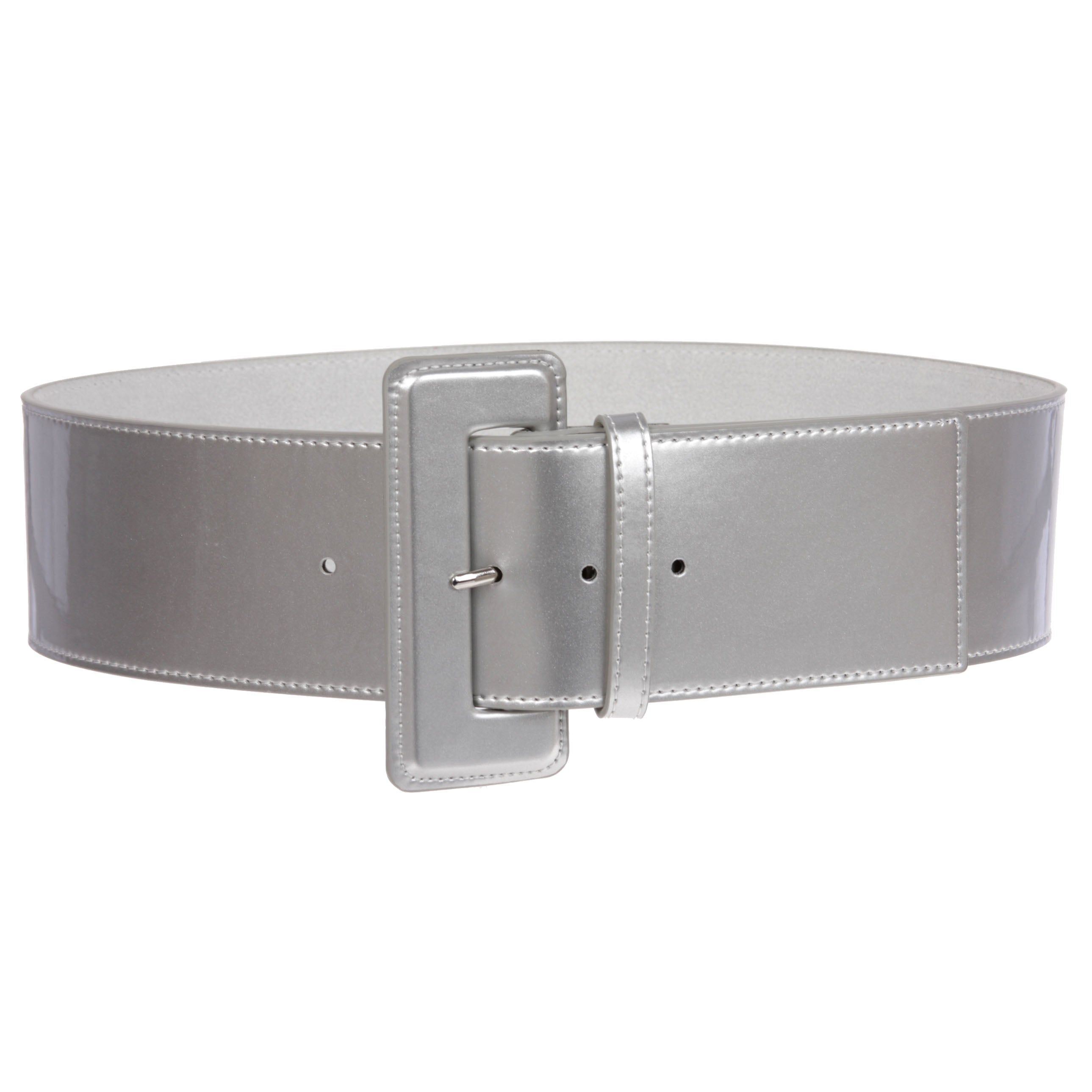 Ladies High Waist Wide Patent Fashion Plain Leather Belt - OnlineBelts