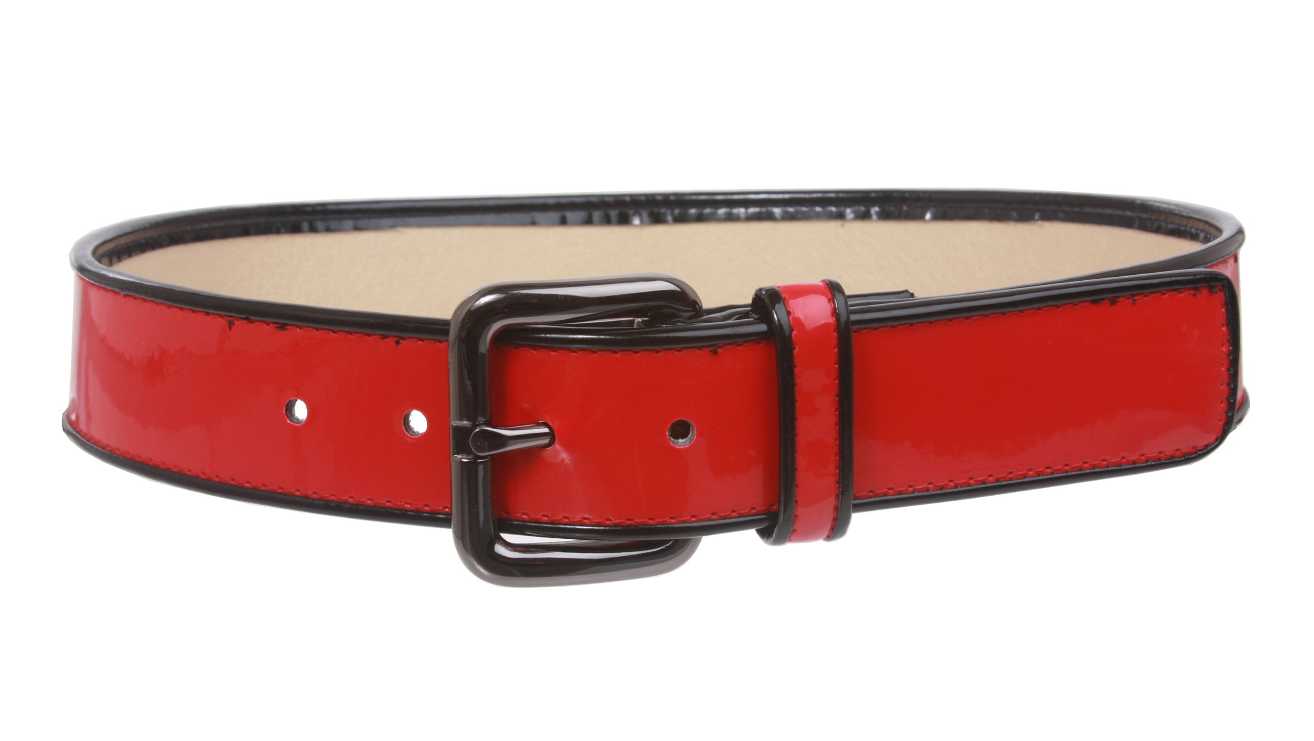 Ladies Piping Edged Patent Leather High Waist Fashion Belt - OnlineBelts