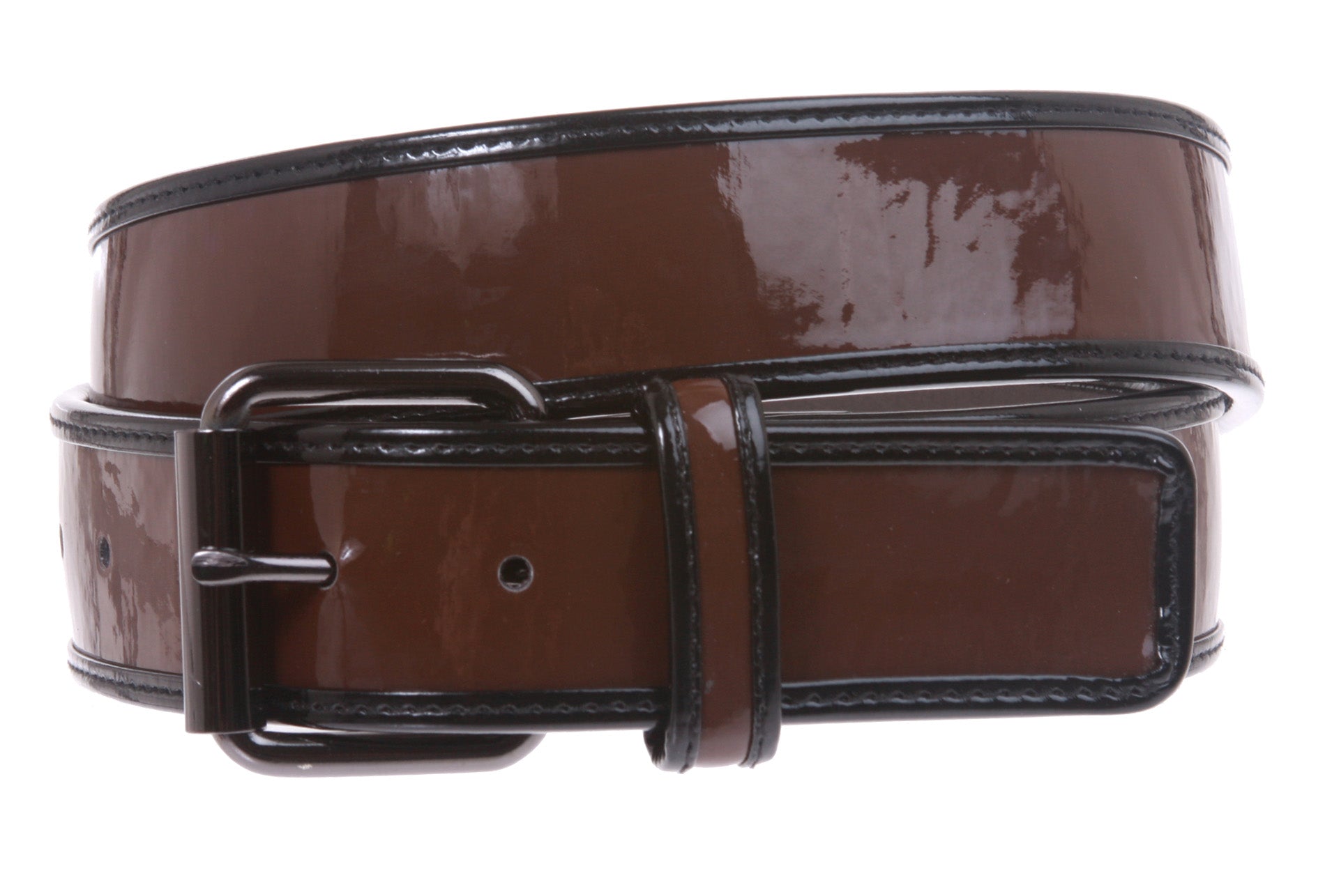 Ladies Trimmed Patent Leather High Waist Fashion Belt - OnlineBelts