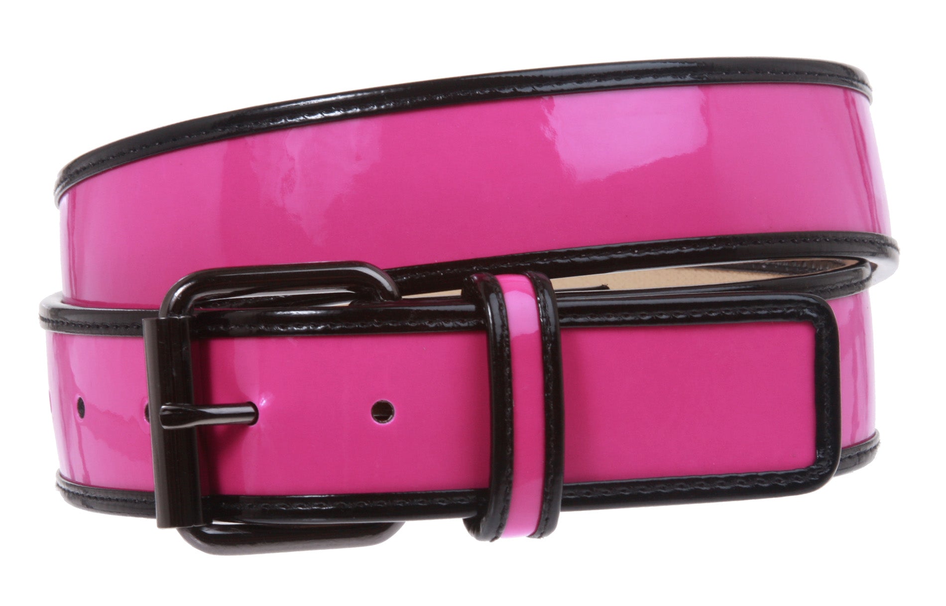 Ladies Trimmed Patent Leather High Waist Fashion Belt