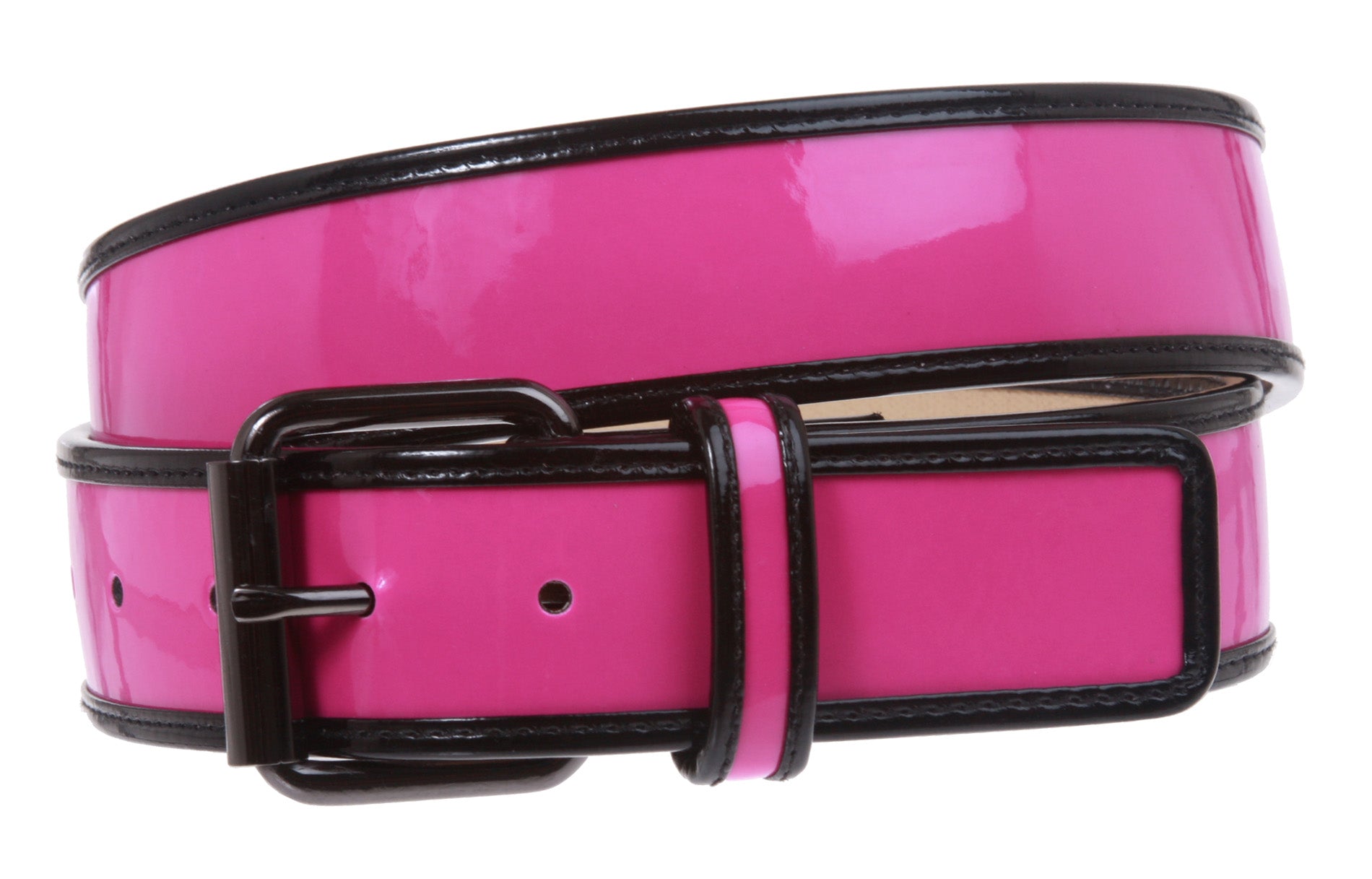 Ladies Trimmed Patent Leather High Waist Fashion Belt - OnlineBelts