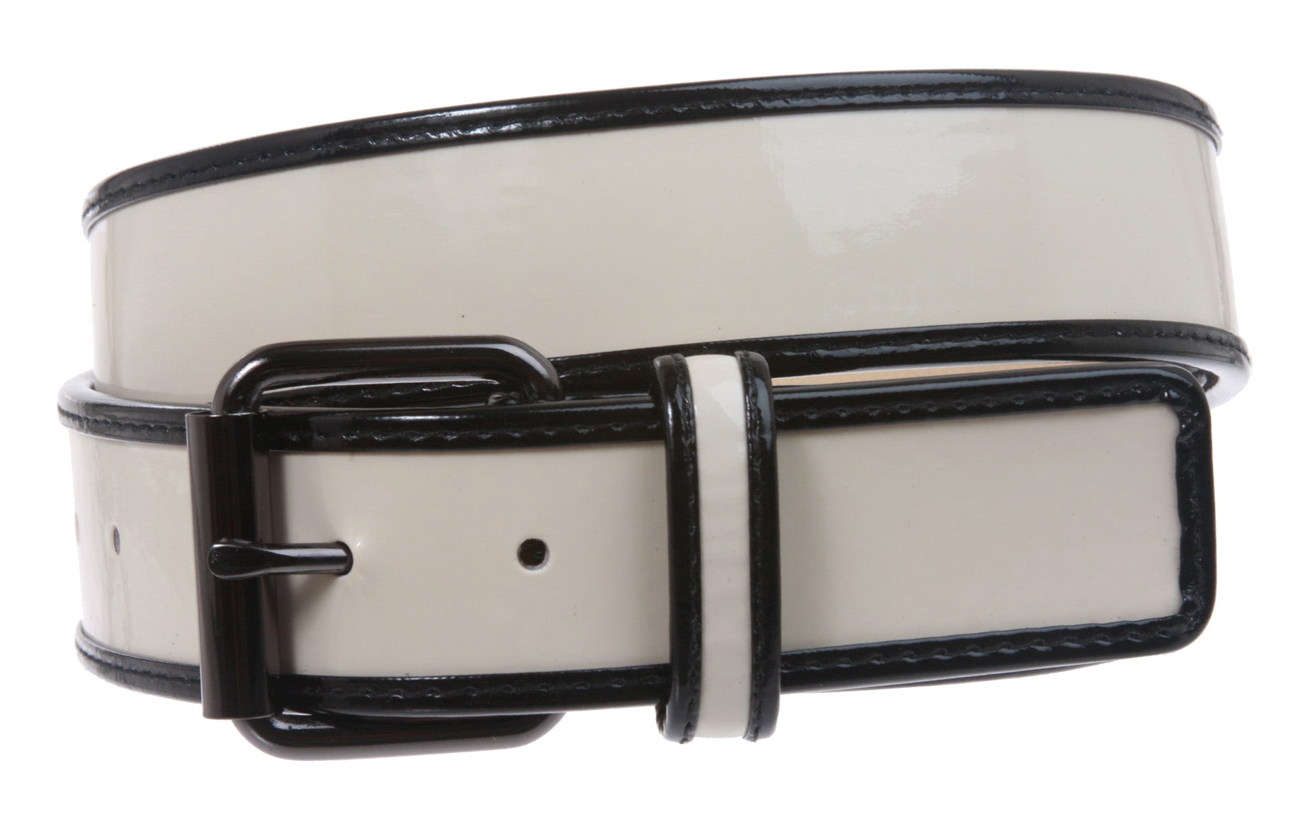 Ladies Trimmed Patent Leather High Waist Fashion Belt - OnlineBelts