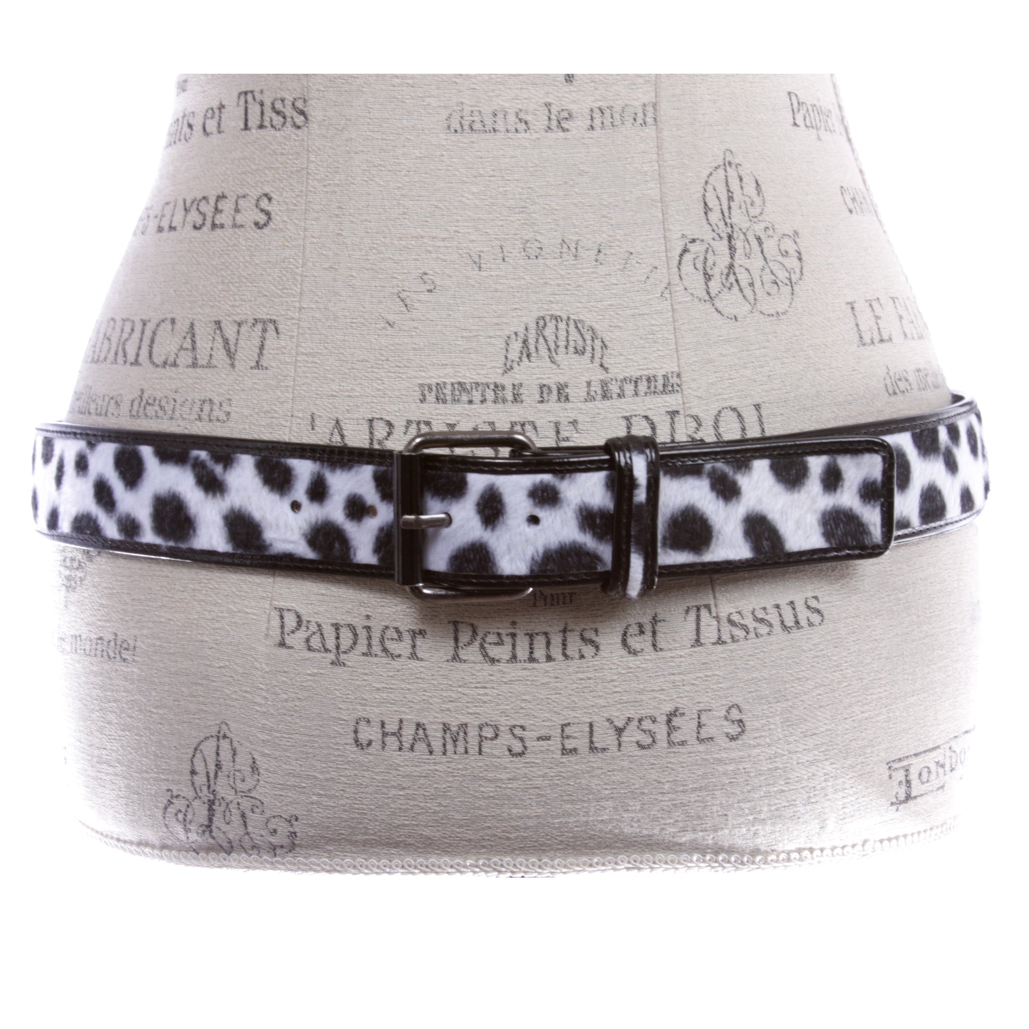 Women's Patent Leather Animal Faux Leopard Fur Fashion Belt - OnlineBelts