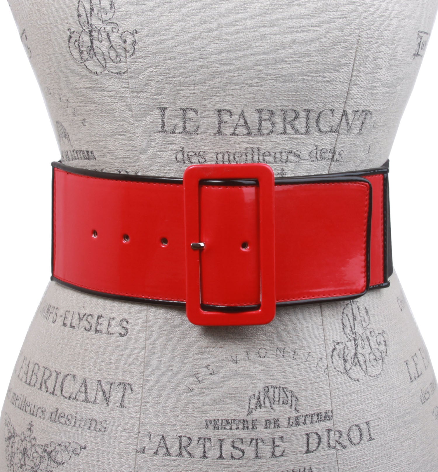 Ladies High Waist Piping Edge Patent Leather Fashion Stretch Belt