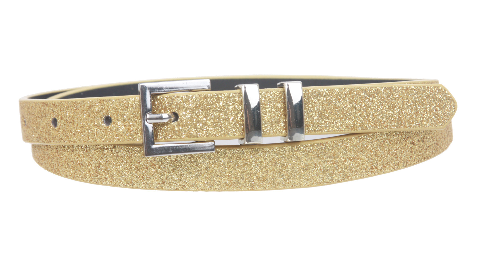Ladies 5/8" Glitter Dress Skinny Belt - OnlineBelts