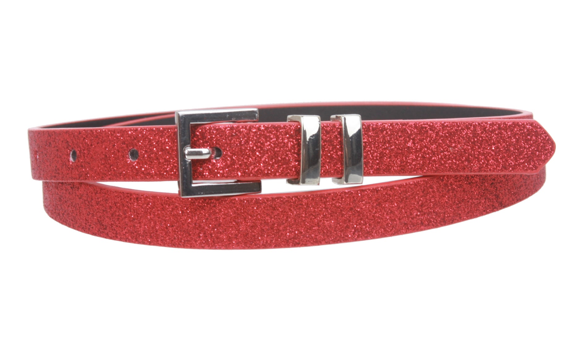 Ladies 5/8" Glitter Dress Skinny Belt - OnlineBelts