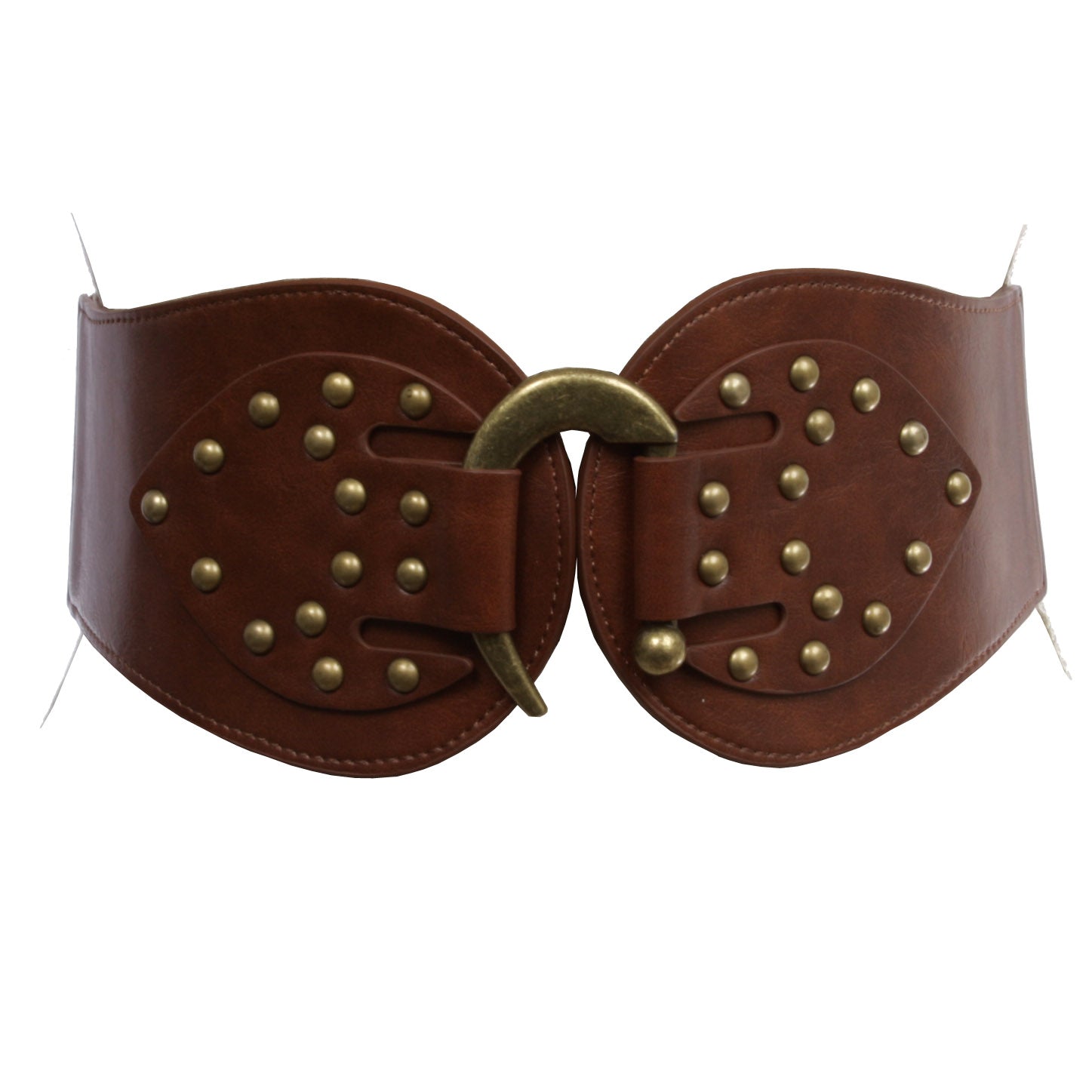 Women's 4" Wide High Waist Elastic Stretchy Studded Hook Belt - OnlineBelts