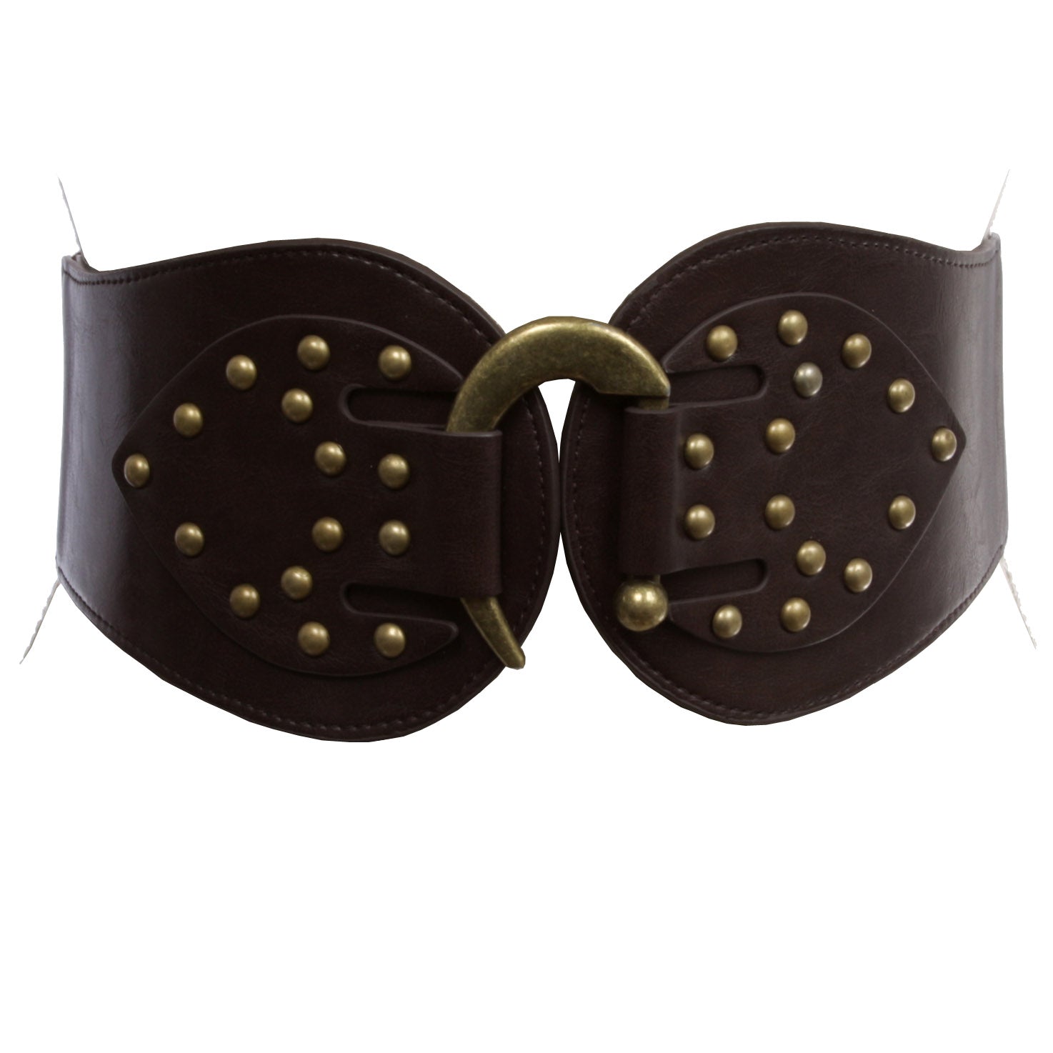 Women's 4" Wide High Waist Elastic Stretchy Studded Hook Belt - OnlineBelts