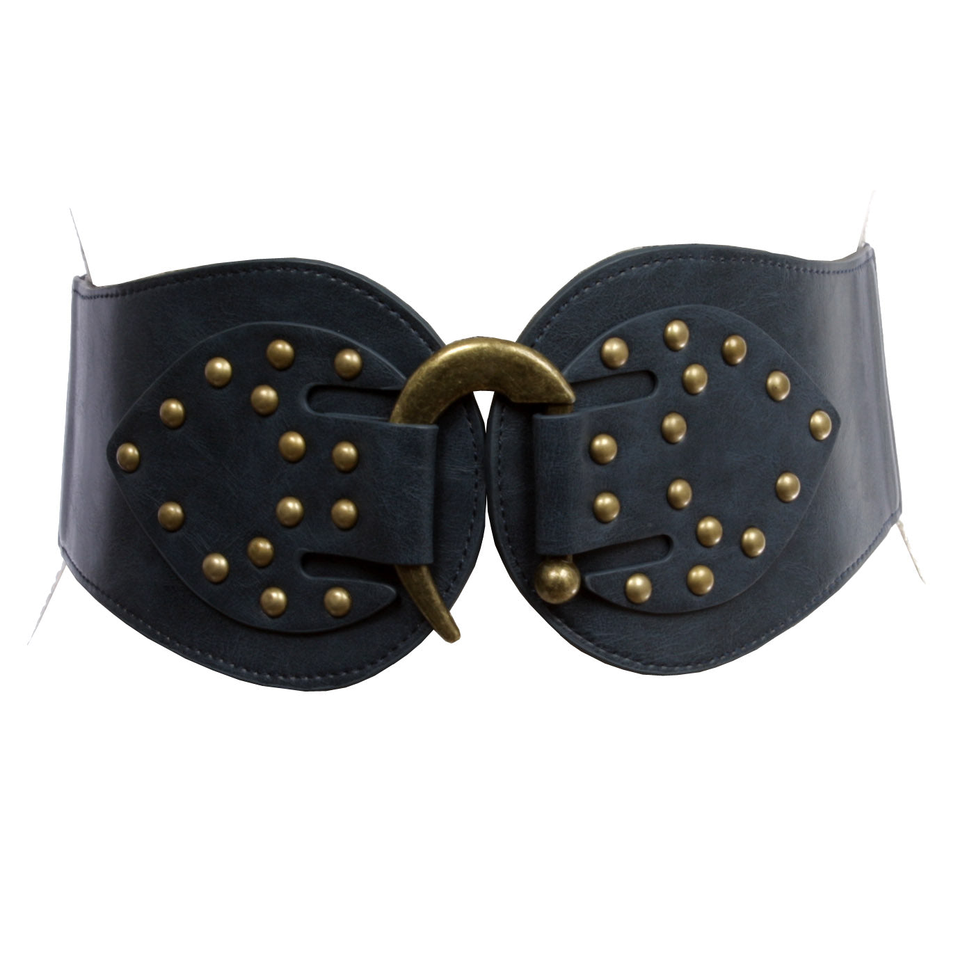 Women's 4" Wide High Waist Elastic Stretchy Studded Hook Belt - OnlineBelts