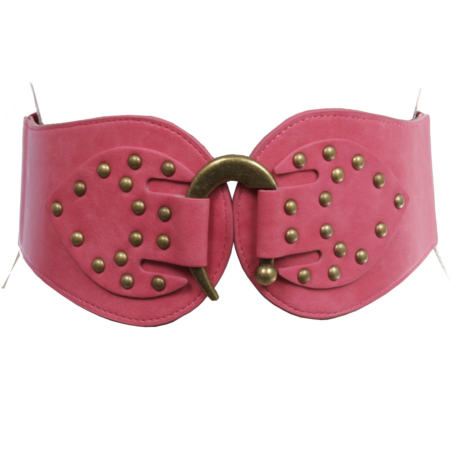 Women's 4" Wide High Waist Elastic Stretchy Studded Hook Belt - OnlineBelts