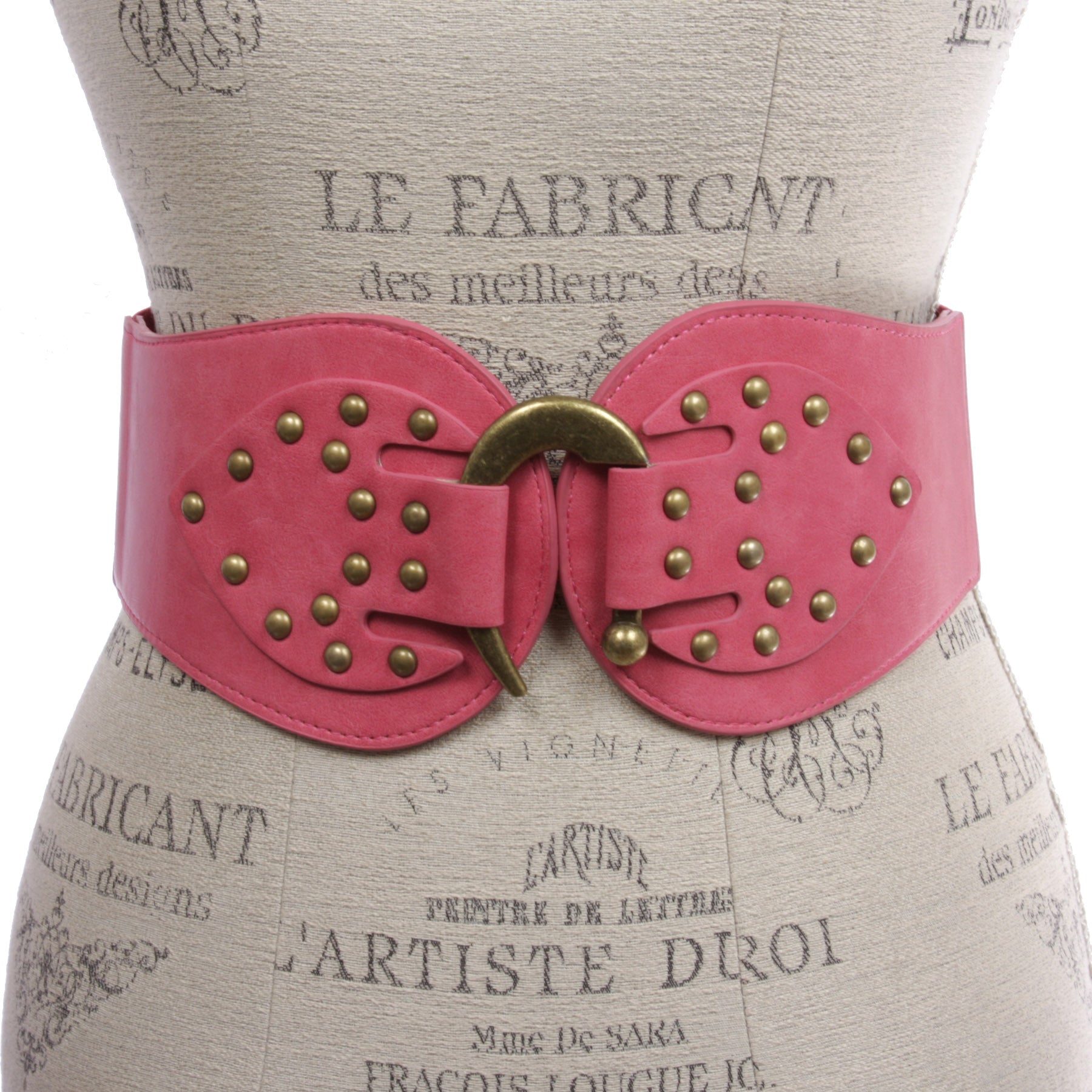 Women's 4" Wide High Waist Elastic Stretchy Studded Hook Belt - OnlineBelts