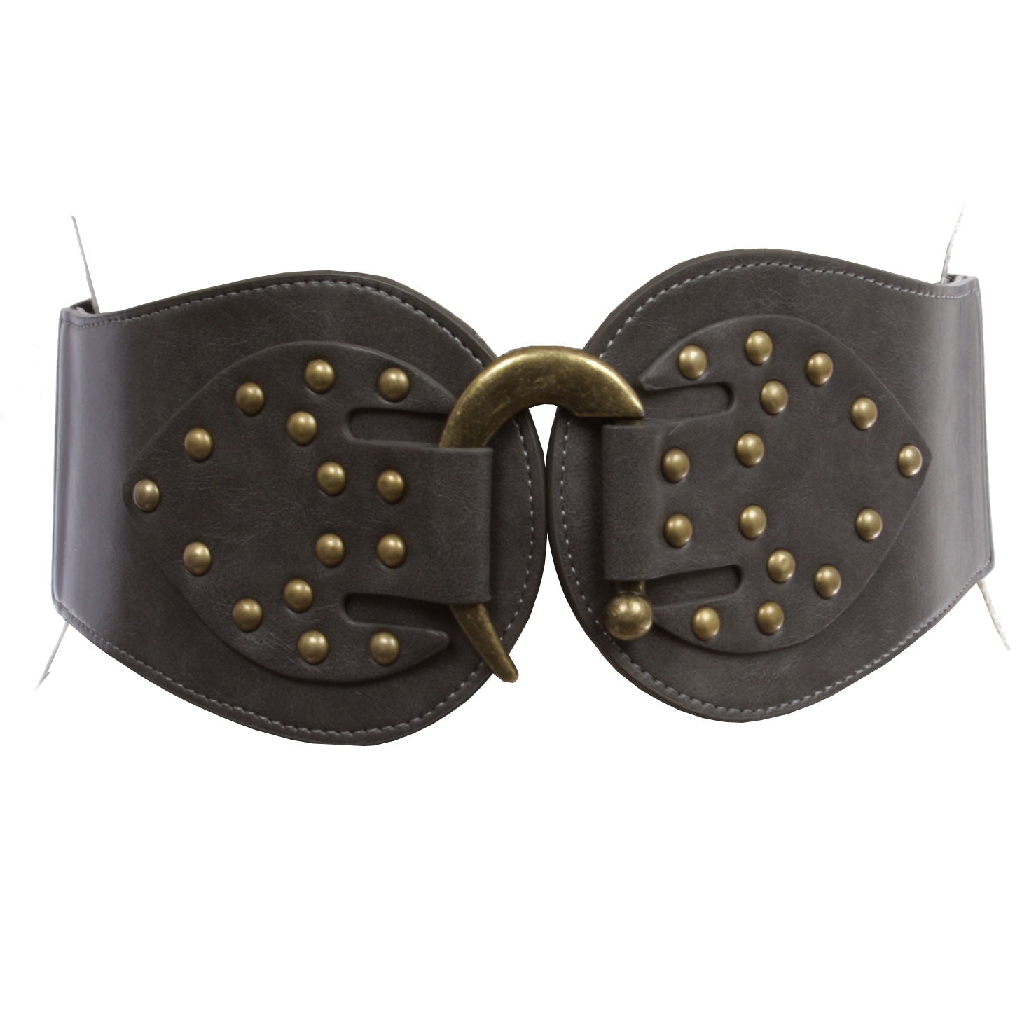 Women's 4" Wide High Waist Elastic Stretchy Studded Hook Belt - OnlineBelts