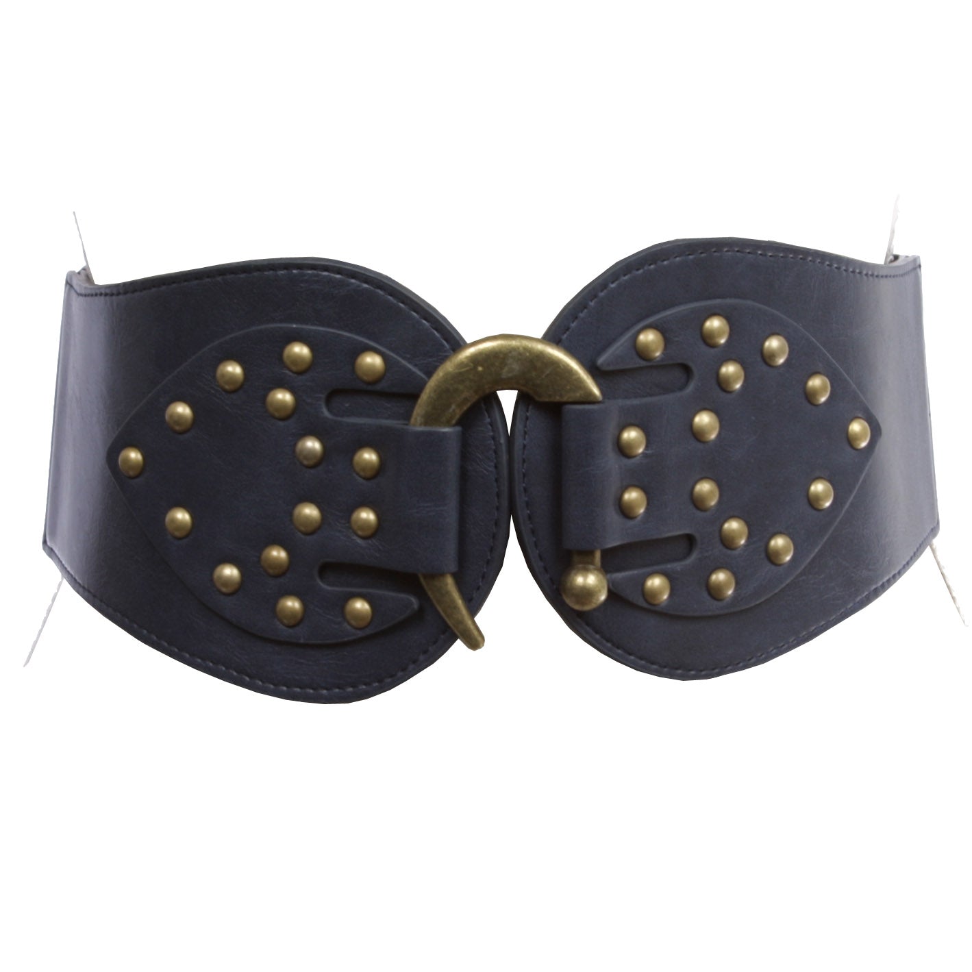 Women's 4" Wide High Waist Elastic Stretchy Studded Hook Belt - OnlineBelts