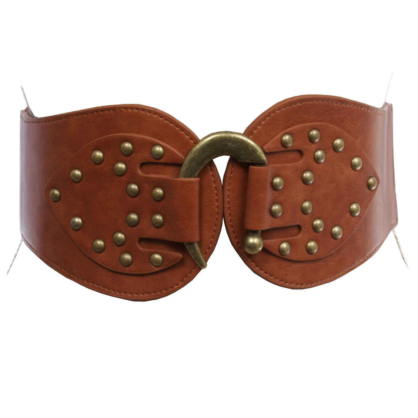 Women's 4" Wide High Waist Elastic Stretchy Studded Hook Belt - OnlineBelts