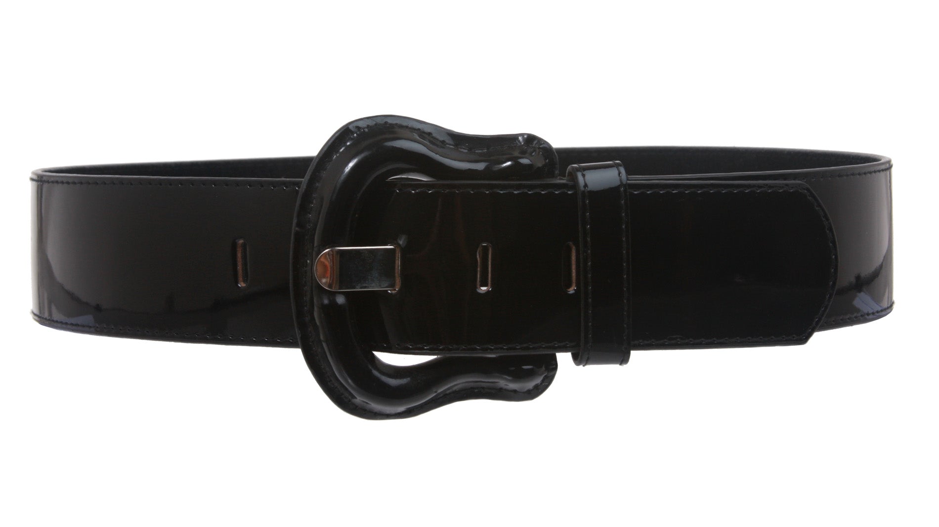 Women's Western High Waist Wide Patent Fashion Plain Leather Belt - OnlineBelts