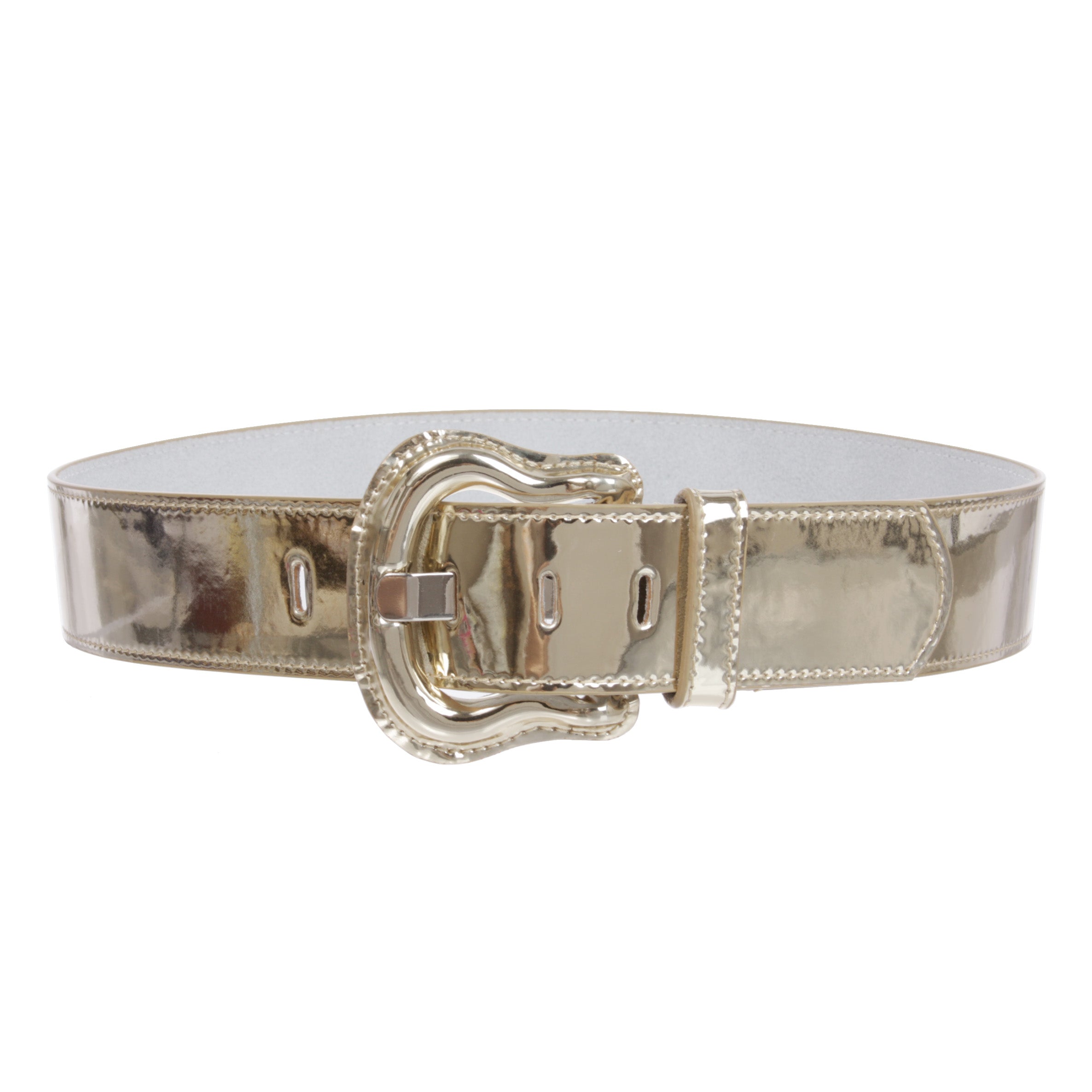 Women's Western High Waist Wide Patent Fashion Plain Leather Belt - OnlineBelts
