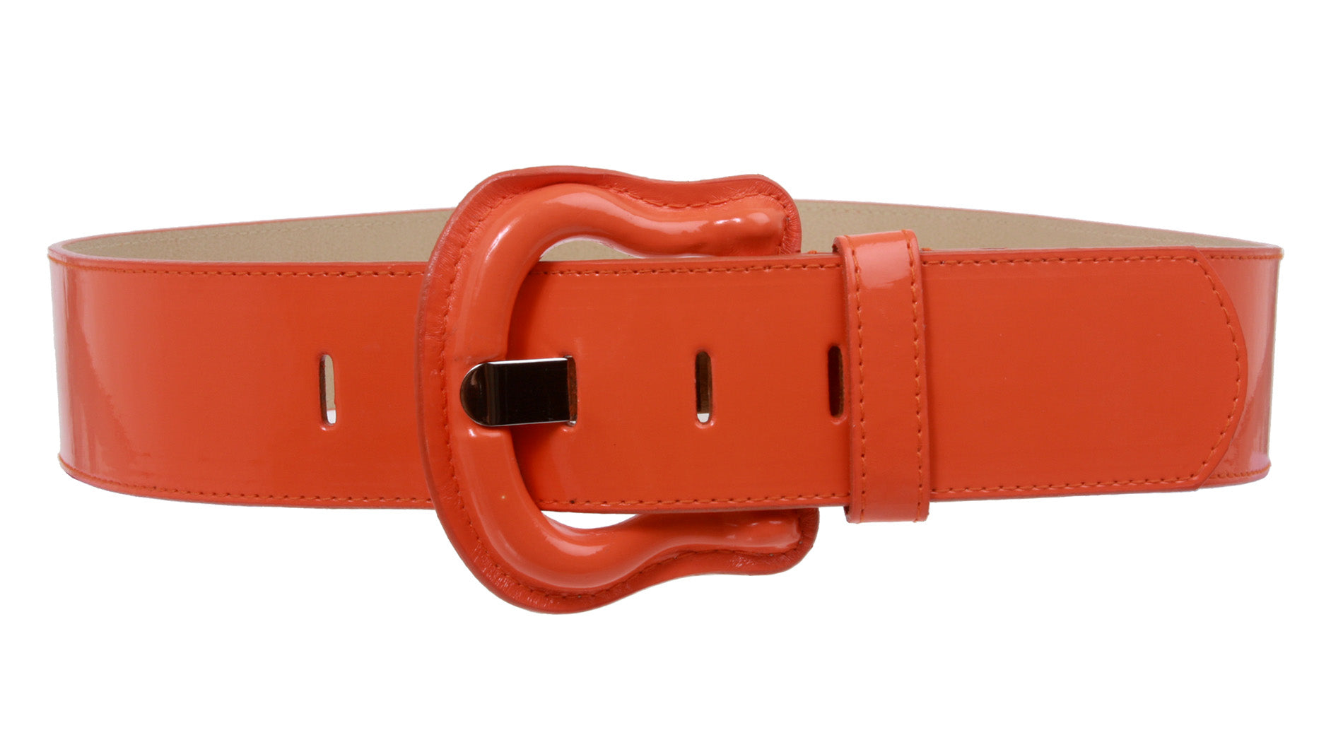 Women's Western High Waist Wide Patent Fashion Plain Leather Belt - OnlineBelts