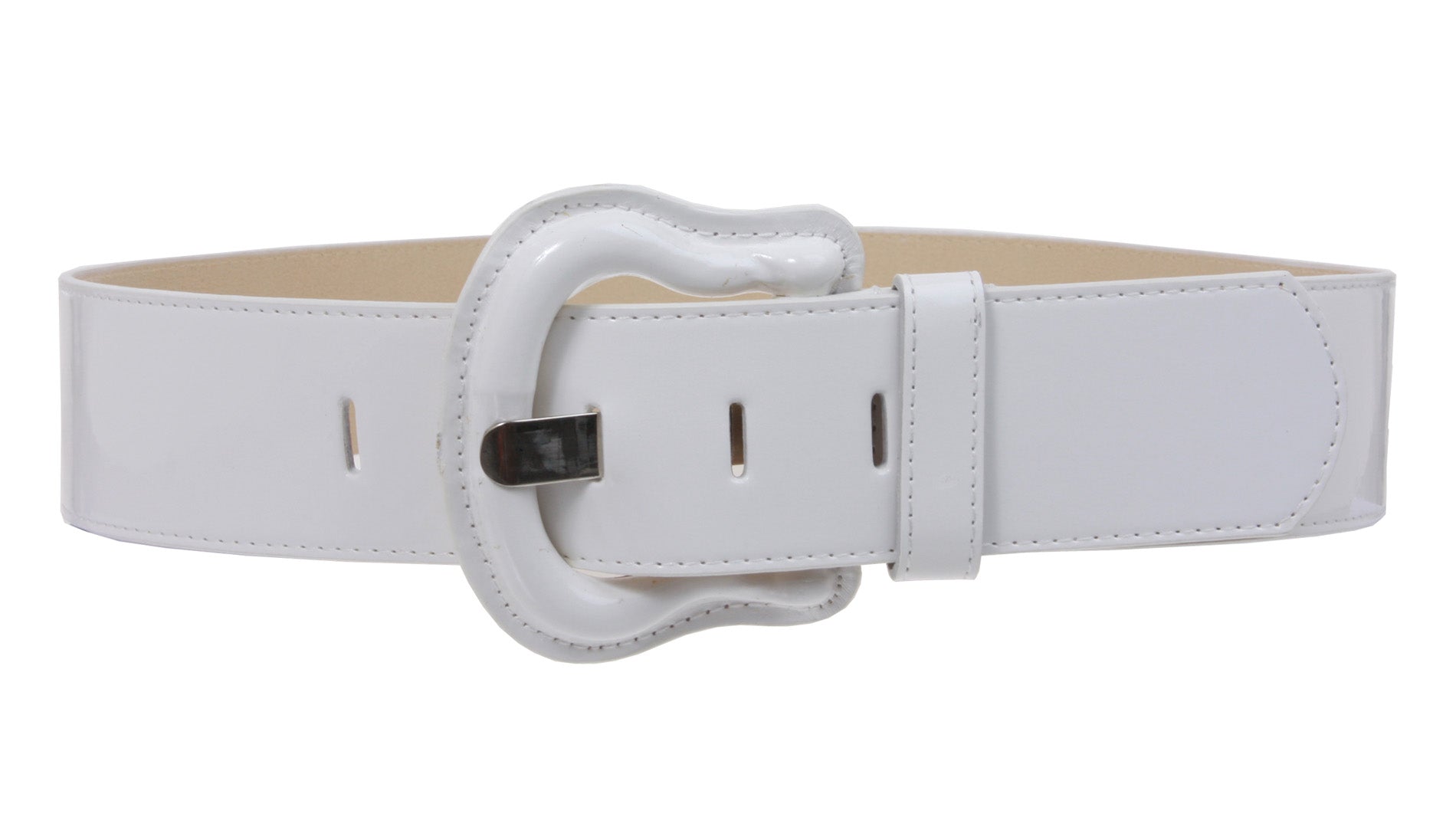 Women's Western High Waist Wide Patent Fashion Plain Leather Belt - OnlineBelts