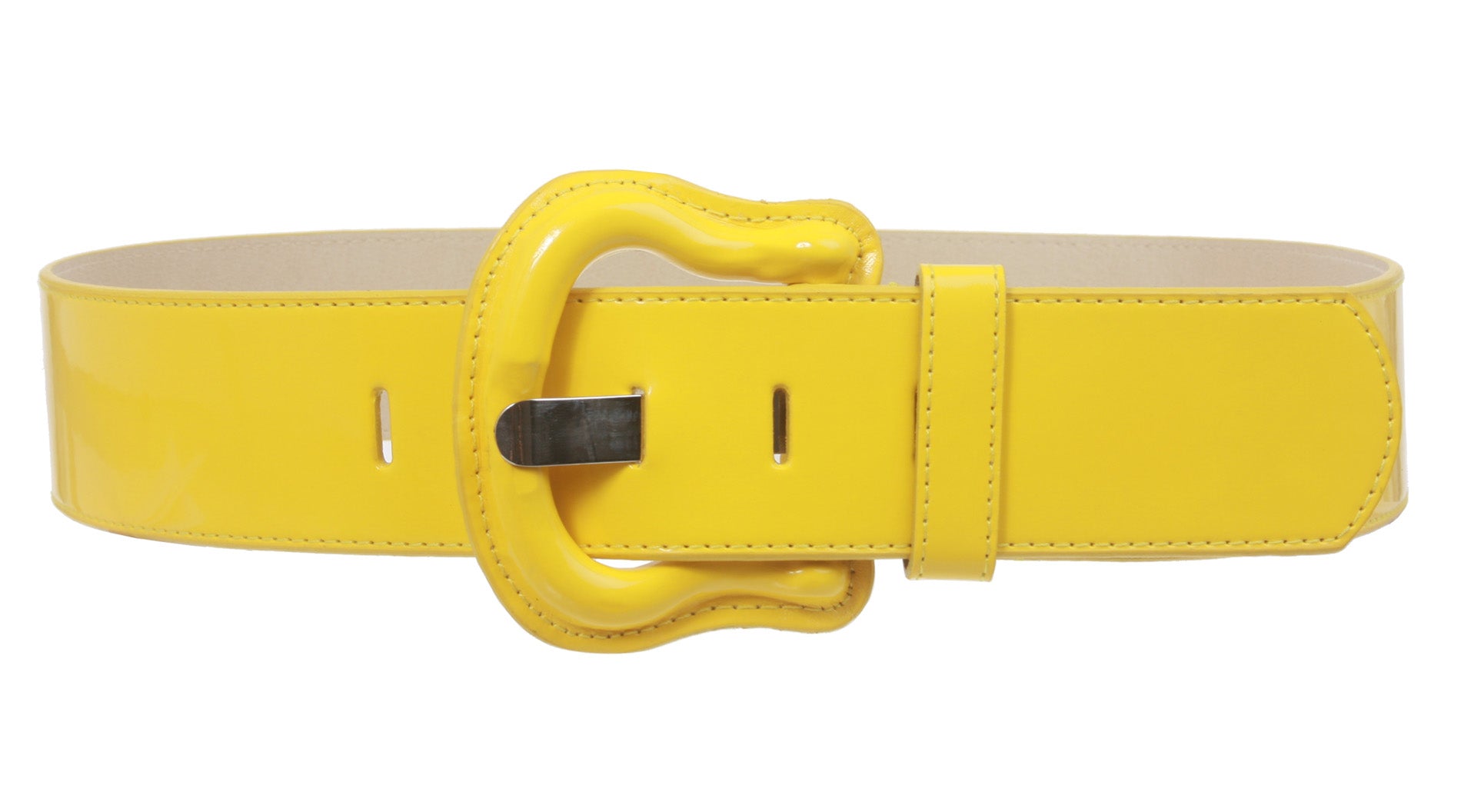 Women's Western High Waist Wide Patent Fashion Plain Leather Belt - OnlineBelts